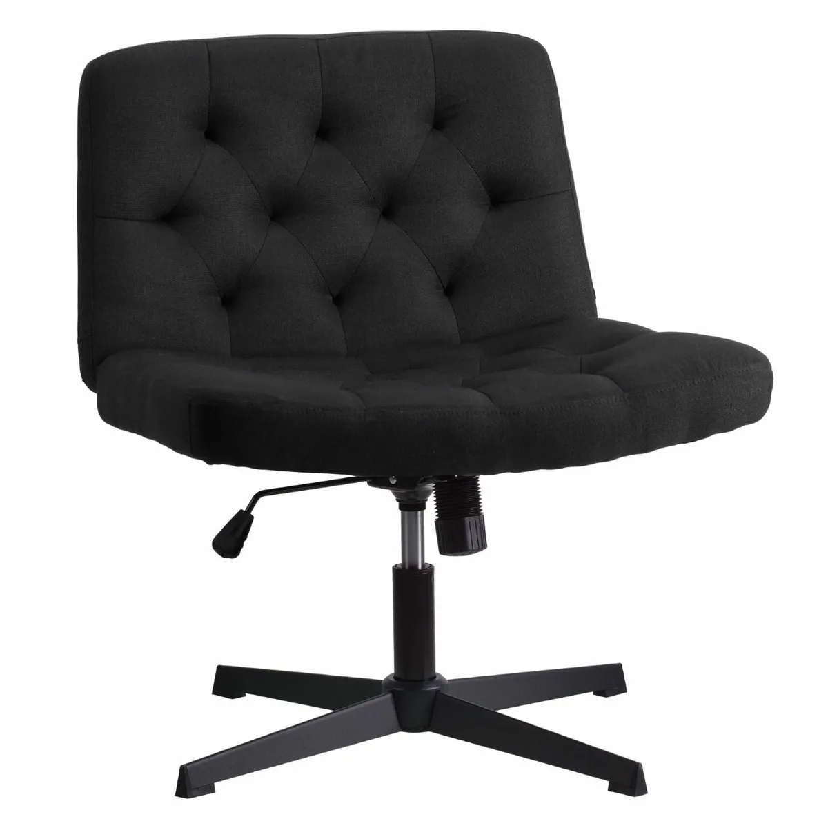Armless Desk Chair Cross legged Vanity with Wide - Image 1
