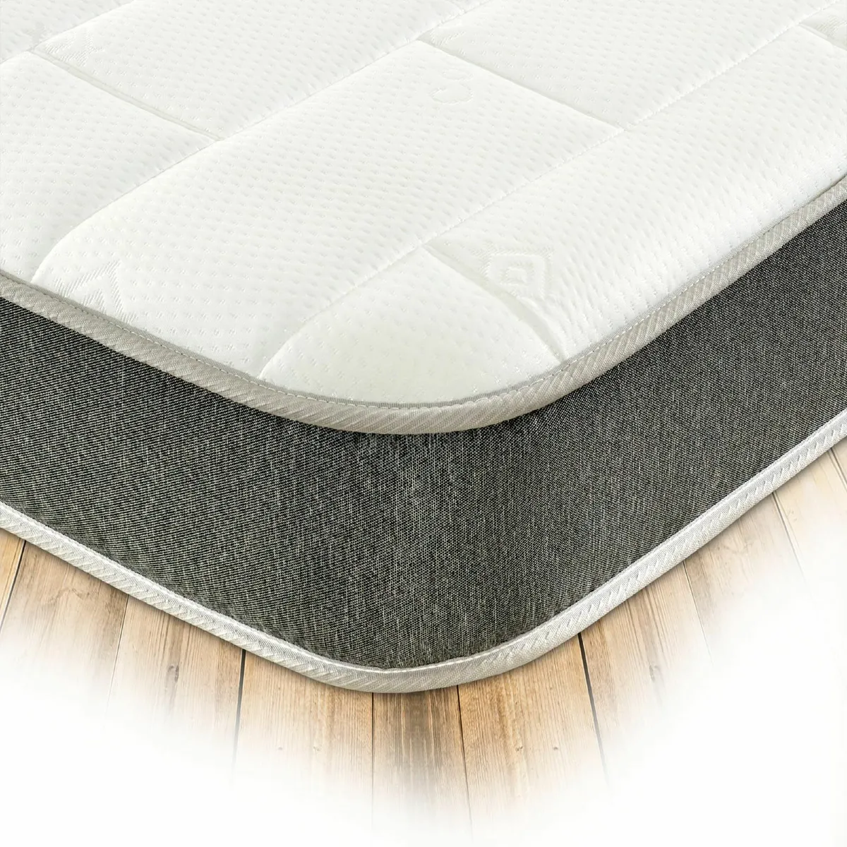 Single Mattress with Springs Memory Foam - Grey - Image 1