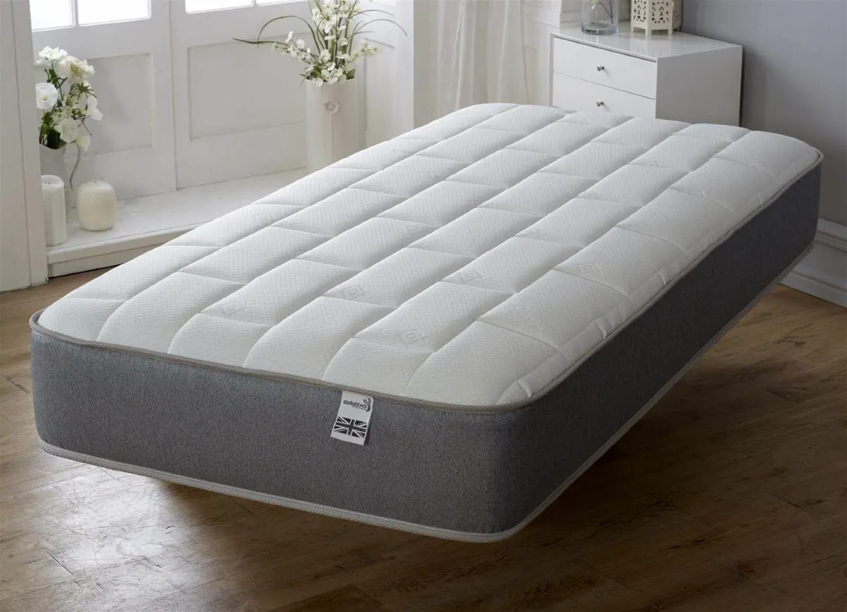 Single Mattress with Springs Memory Foam - Grey - Image 2