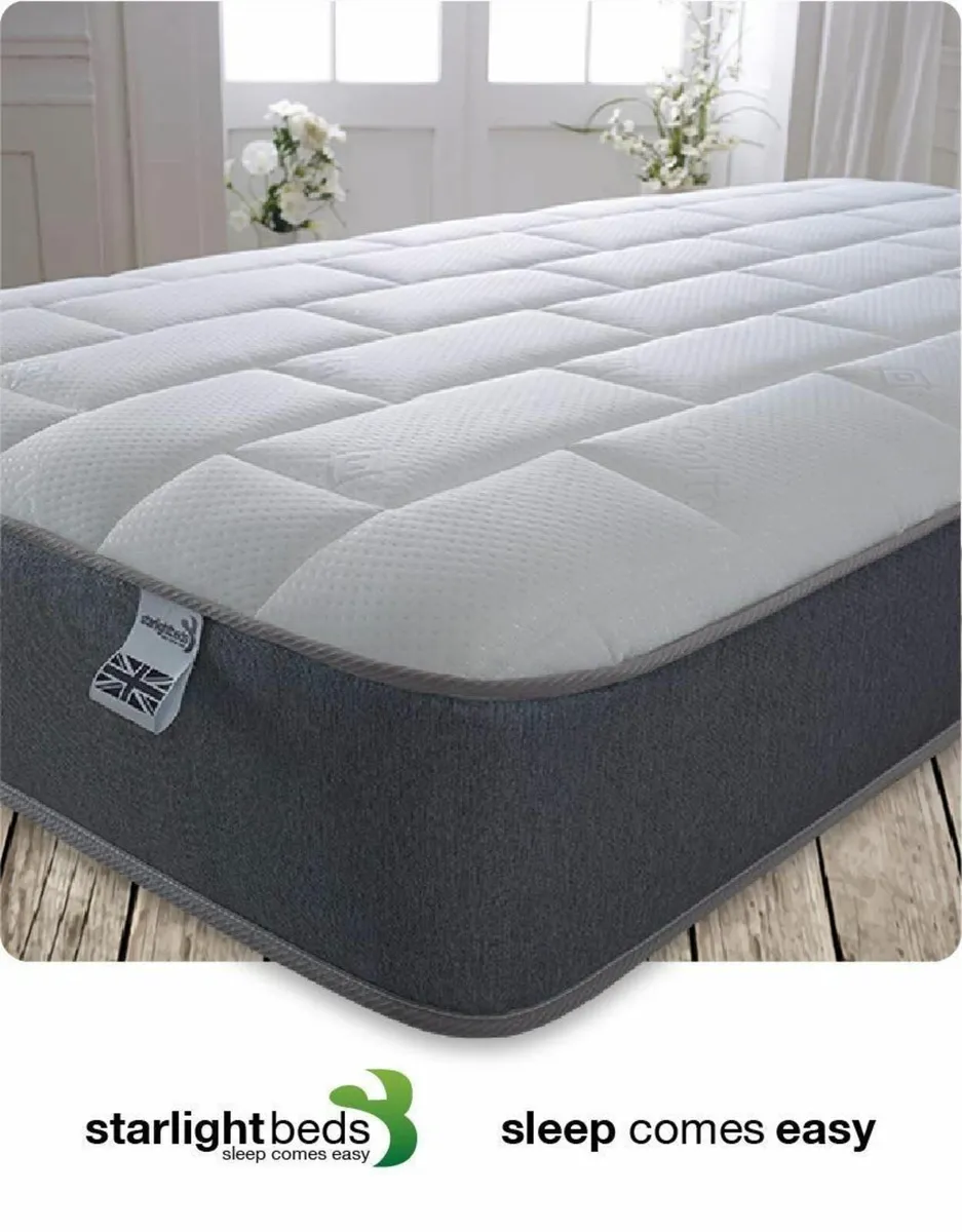 Single Mattress with Springs Memory Foam - Grey - Image 4