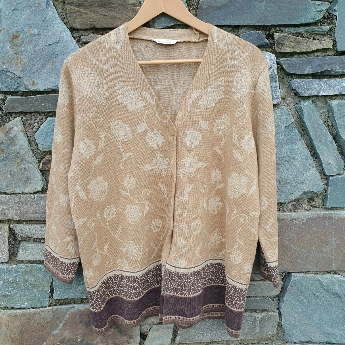 M&S vintage wool blend cardigan size 16 - Image 1