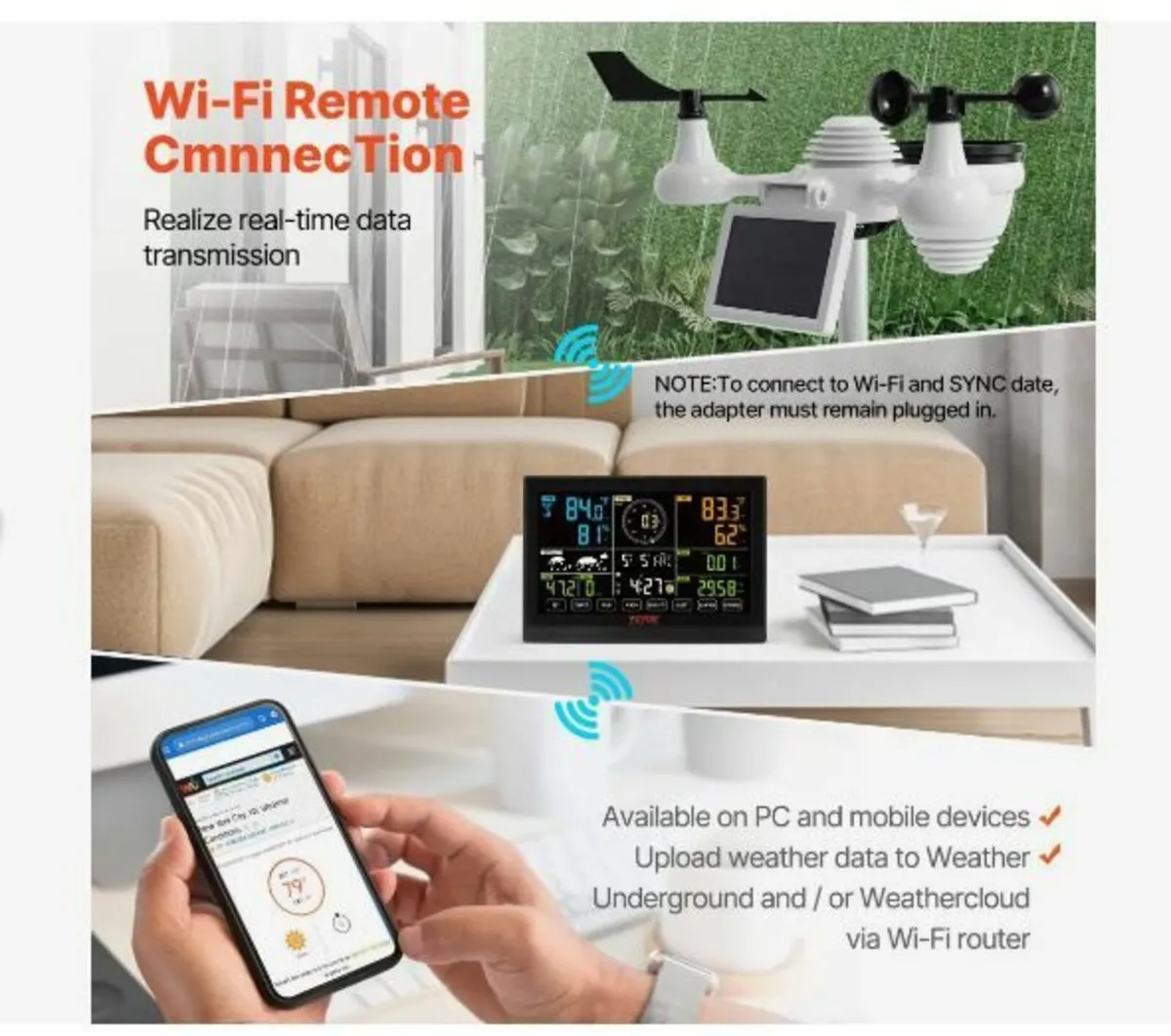 7-in-1 Wi-Fi Weather Station, 19.1 cm (7.5-inch) - Image 3