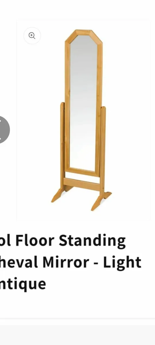 Full length bedroom mirror on stand - Image 1