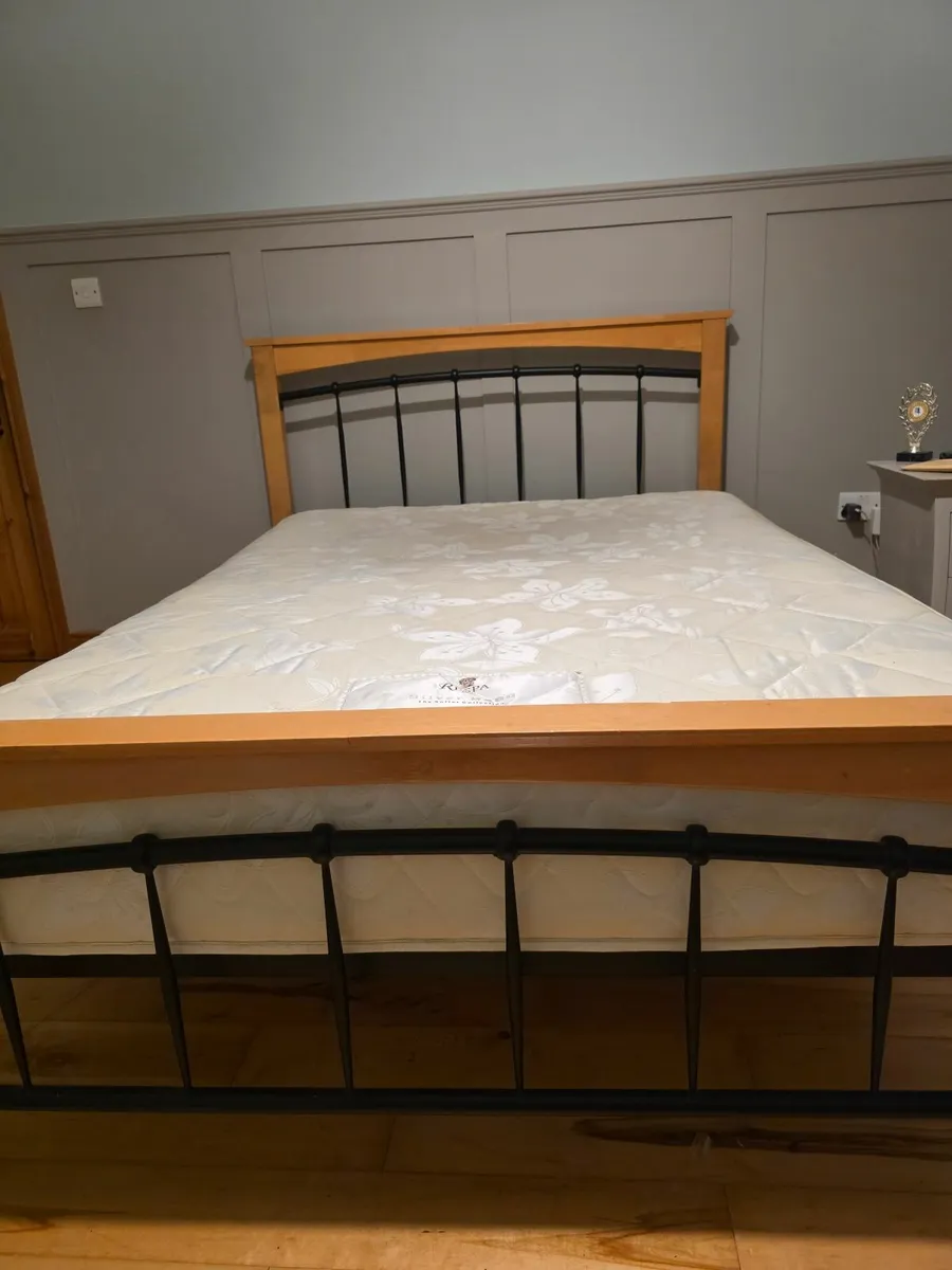 Double Bed frame and Mattress 4'6" - Image 1