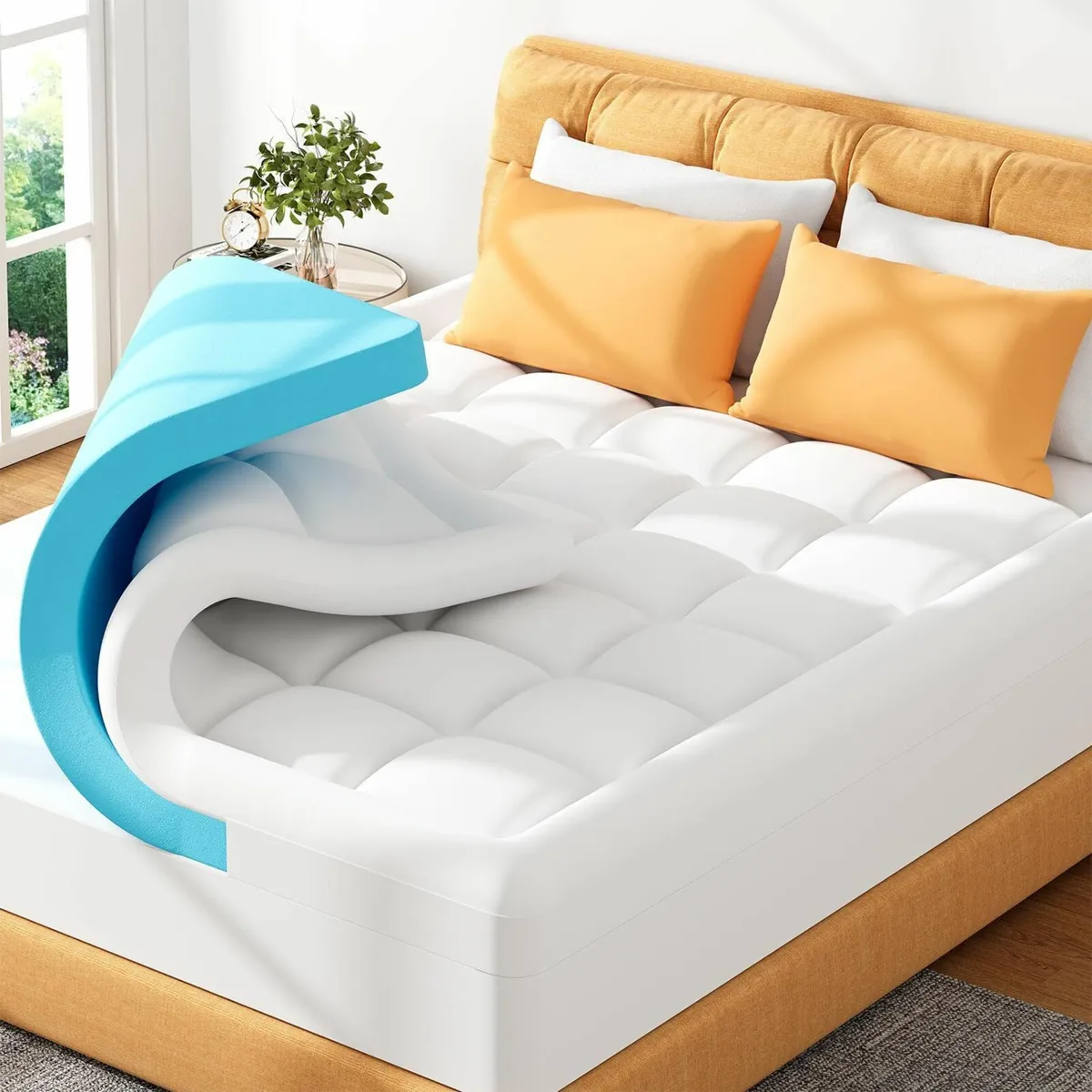 Memory Foam Mattress Topper Double Bed - Soft - Image 1