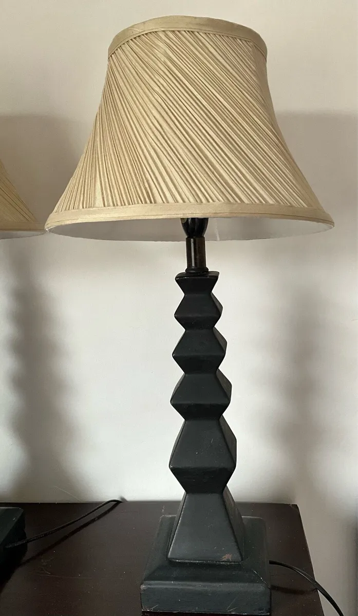 Pair of Ceramic Lamps Complete-Shades & Bulbs - Image 4
