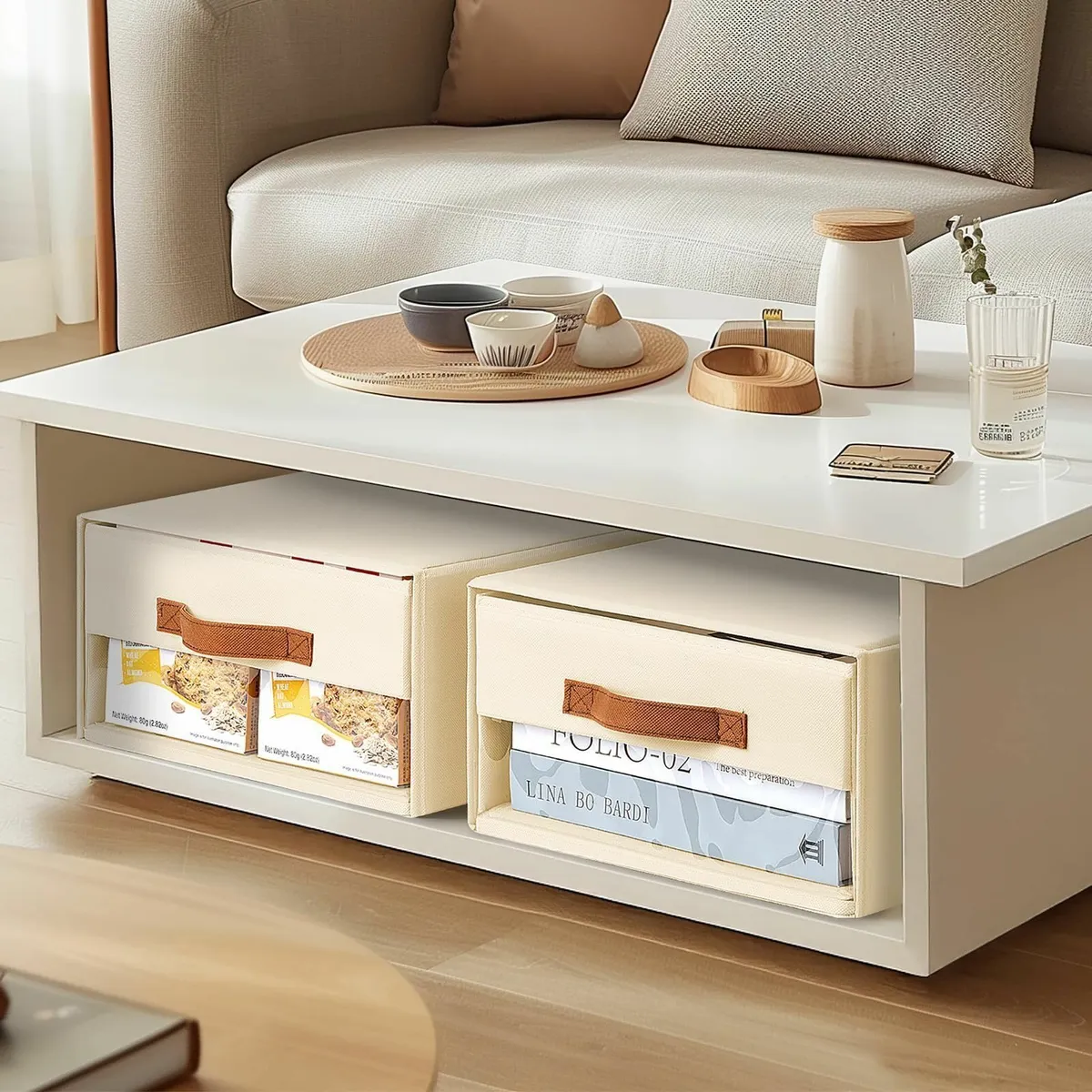 Wardrobe Storage Drawer Organiser - 6 Pack Fabric - Image 2