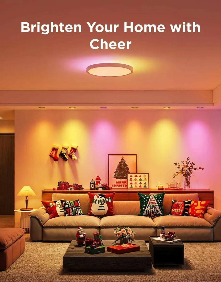 LED Ceiling Light 2400LM Smart RGBIC Flush Lights - Image 3