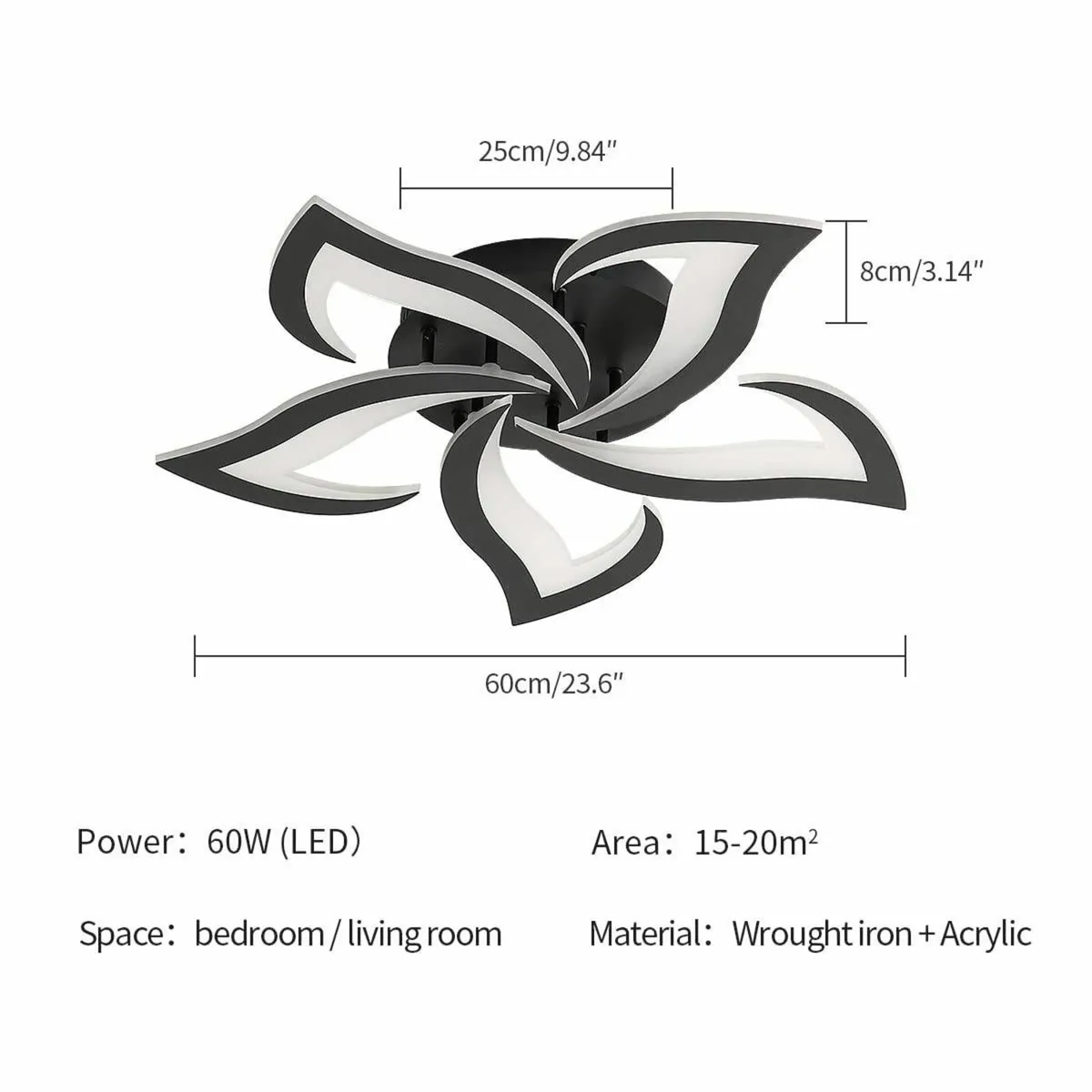 Mordern LED Ceiling Light 60W 6500LM Lights Cool - Image 2