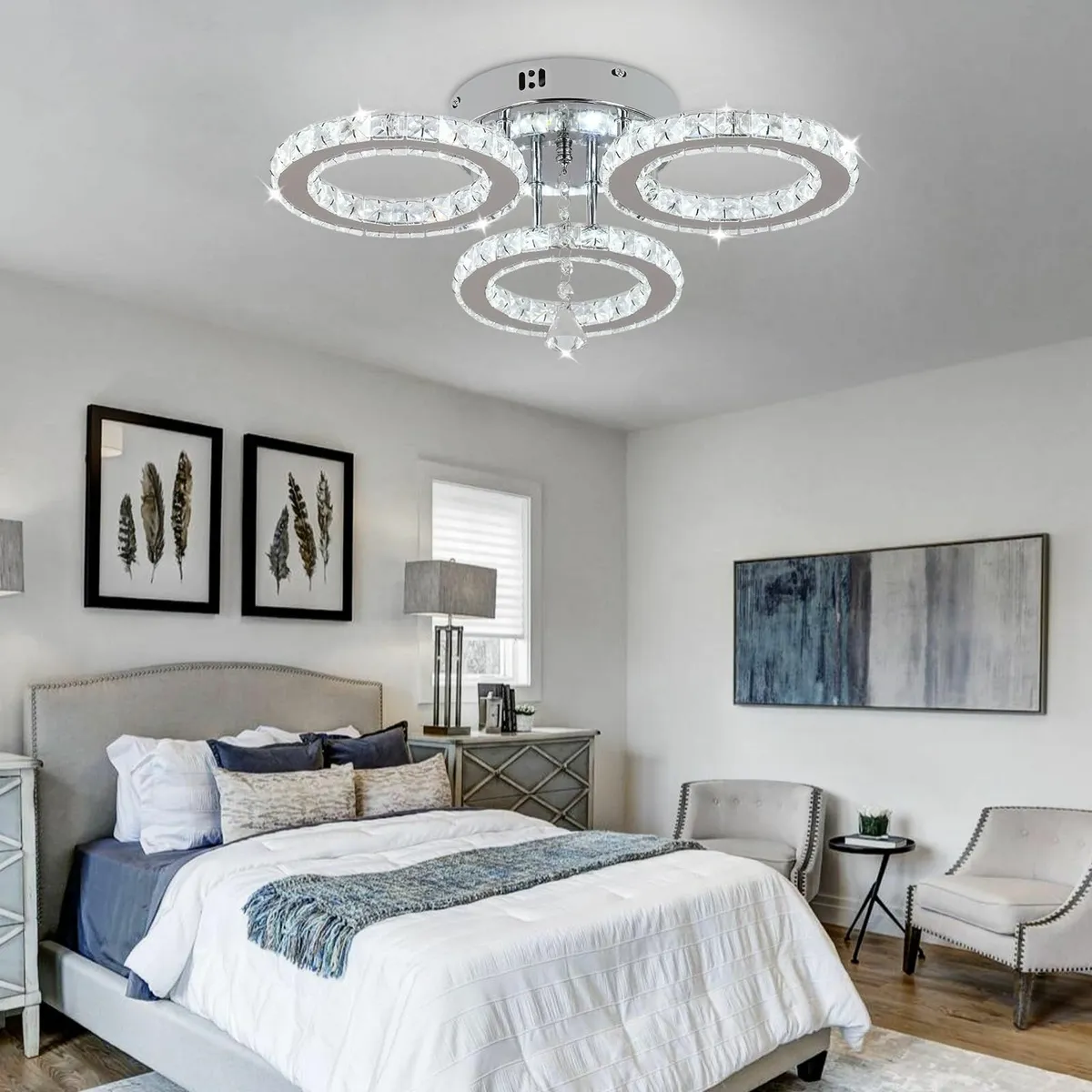 Crystal LED Chandelier Ceiling Light Flush Mount - Image 3