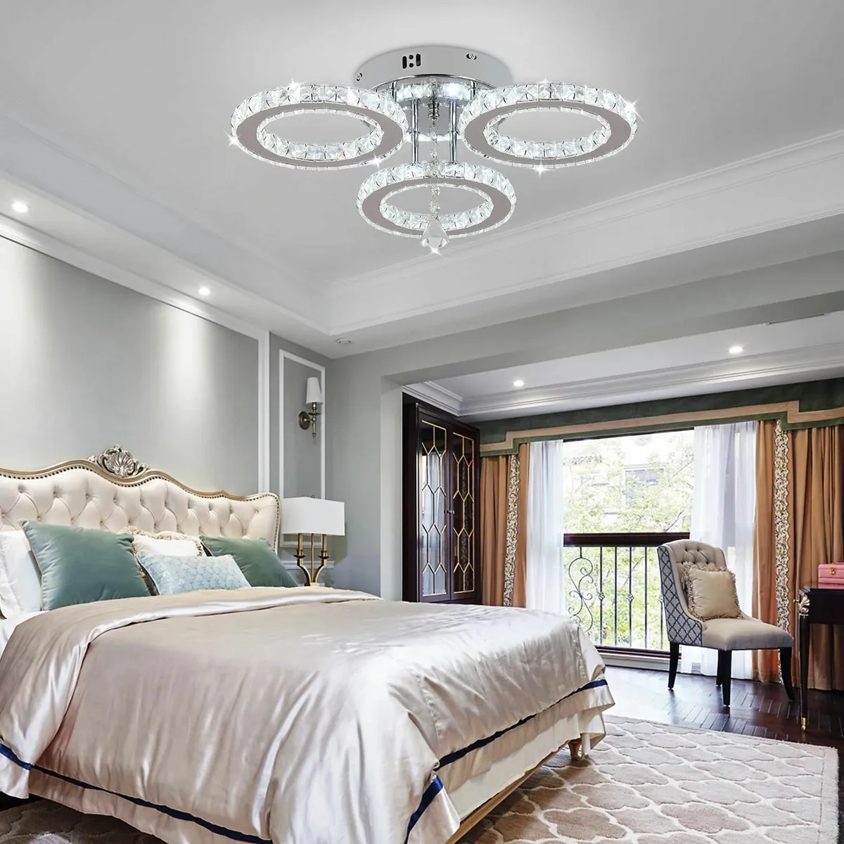 Crystal LED Chandelier Ceiling Light Flush Mount - Image 4