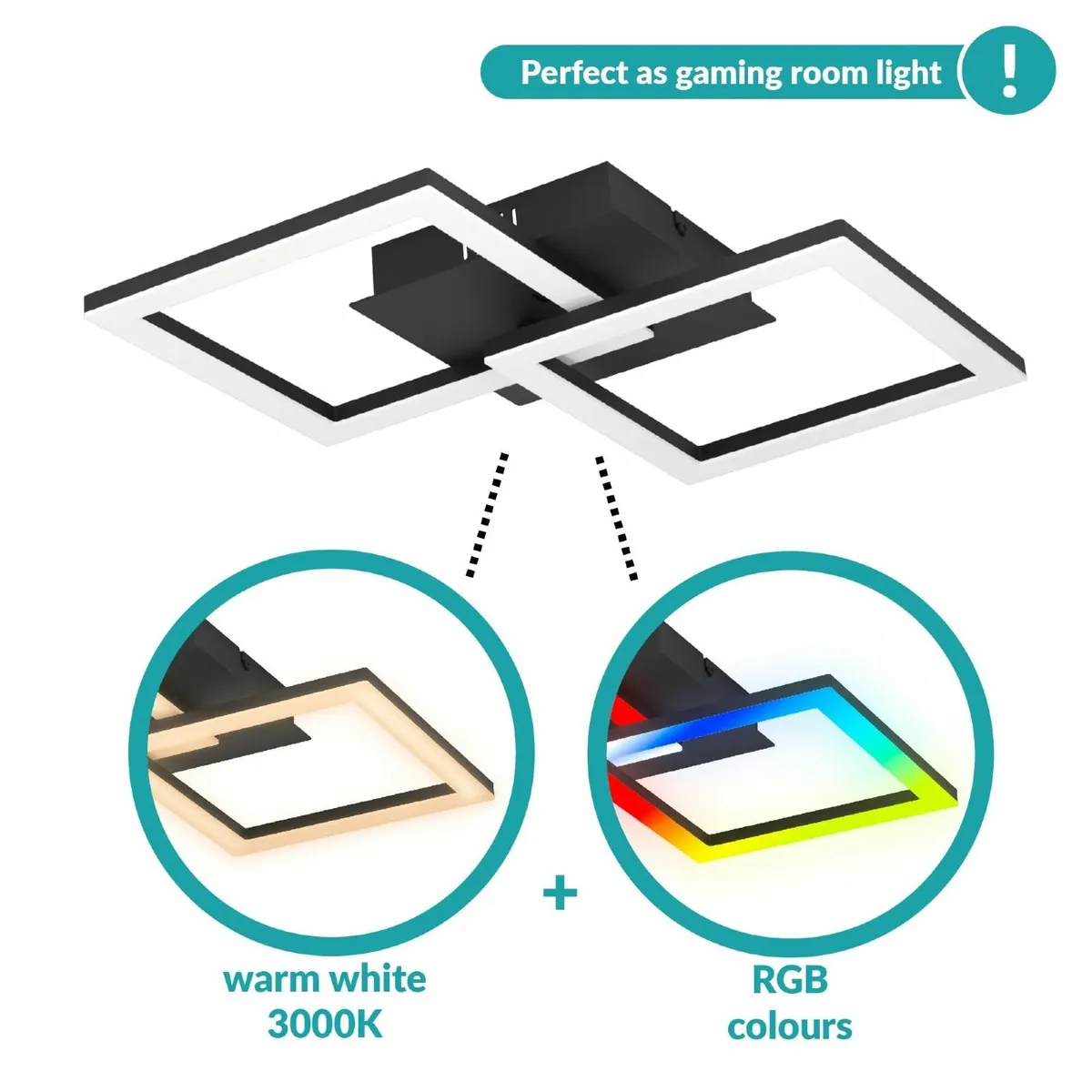 LED Ceiling Light Fitting RGBIC Geometric lamp - Image 3