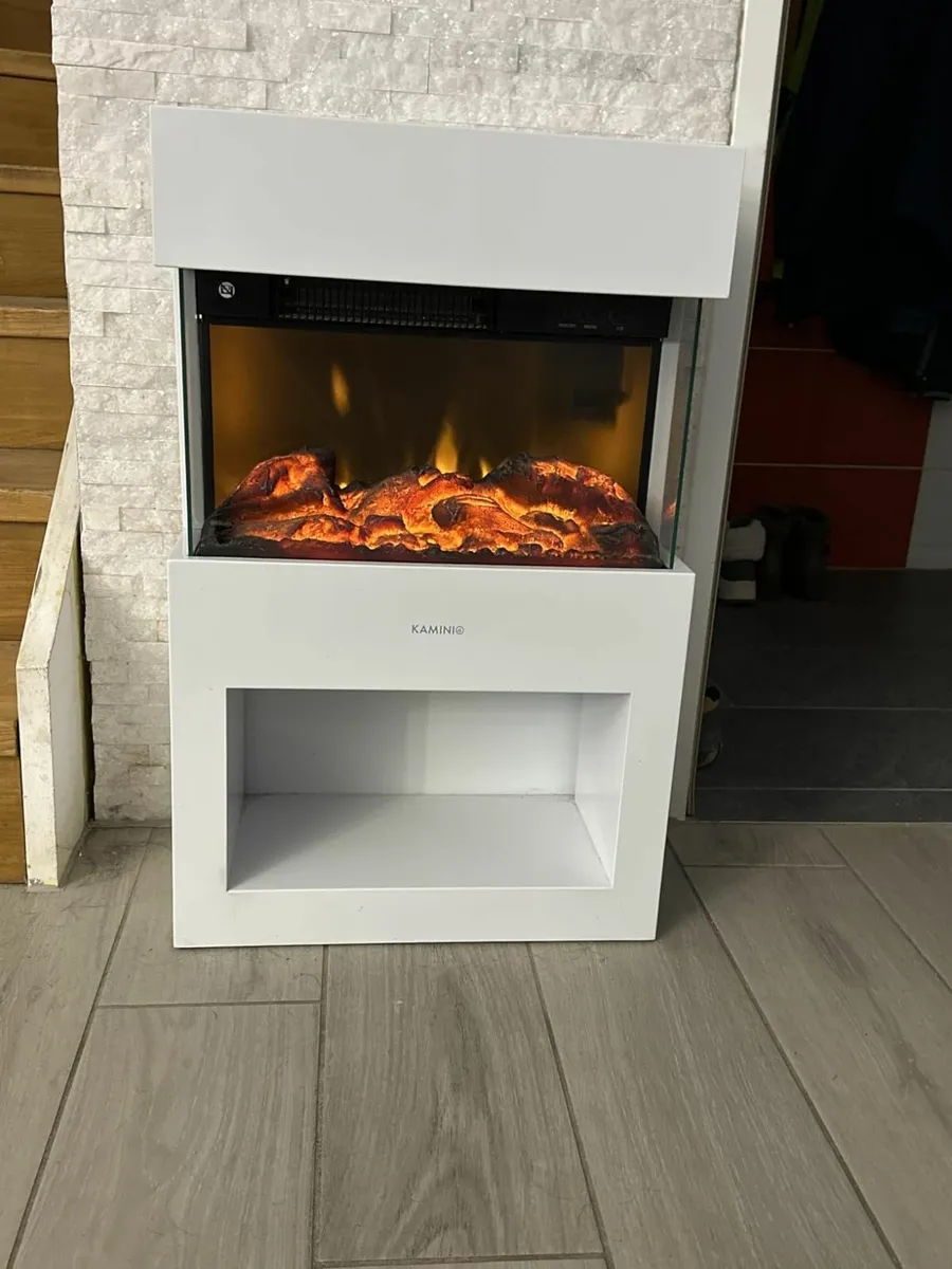 Freestanding Electric Fireplace White or Black - Image 2