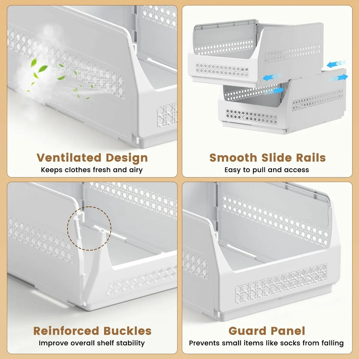 Wardrobe Storage Organiser 10 Pack Foldable - Image 3