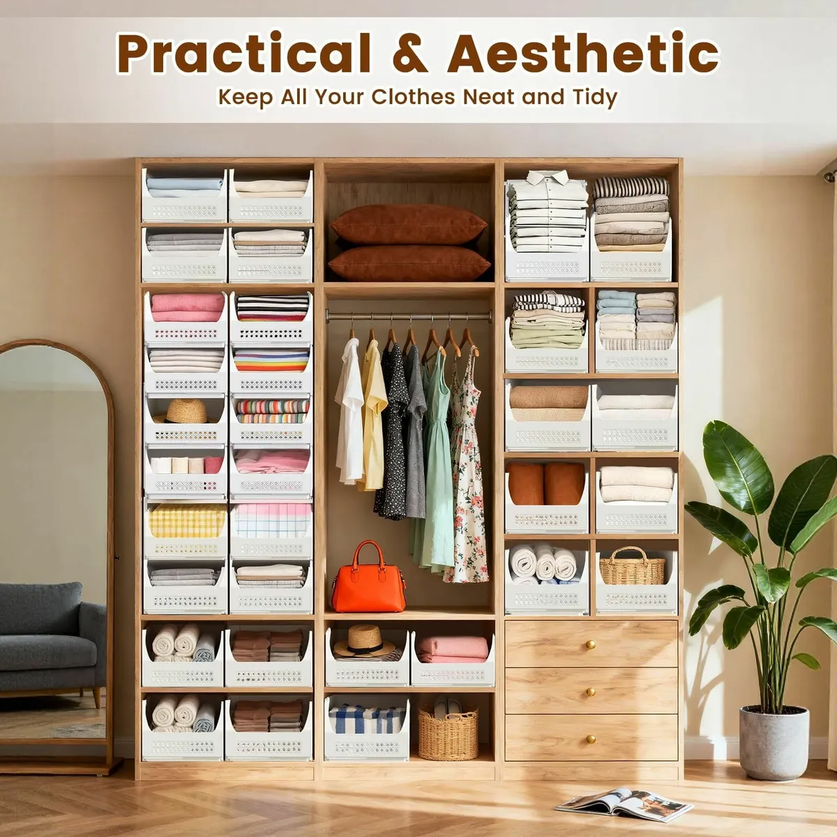 Wardrobe Storage Organiser 10 Pack Foldable - Image 4