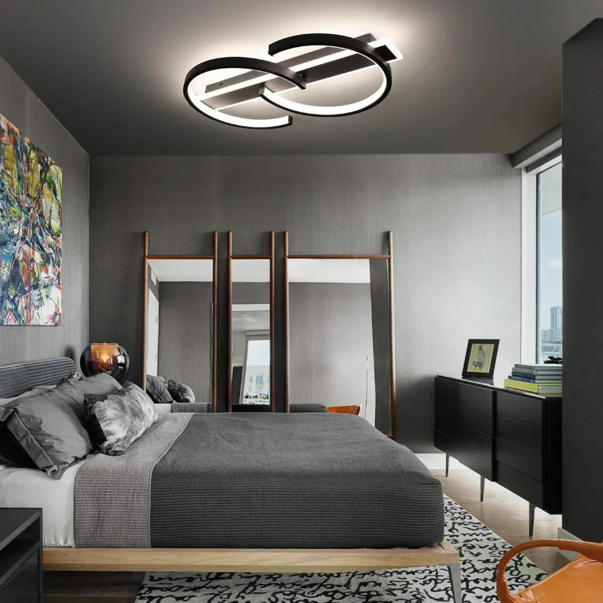 LED Ceiling Light dimmable lamp Black Living Room - Image 4