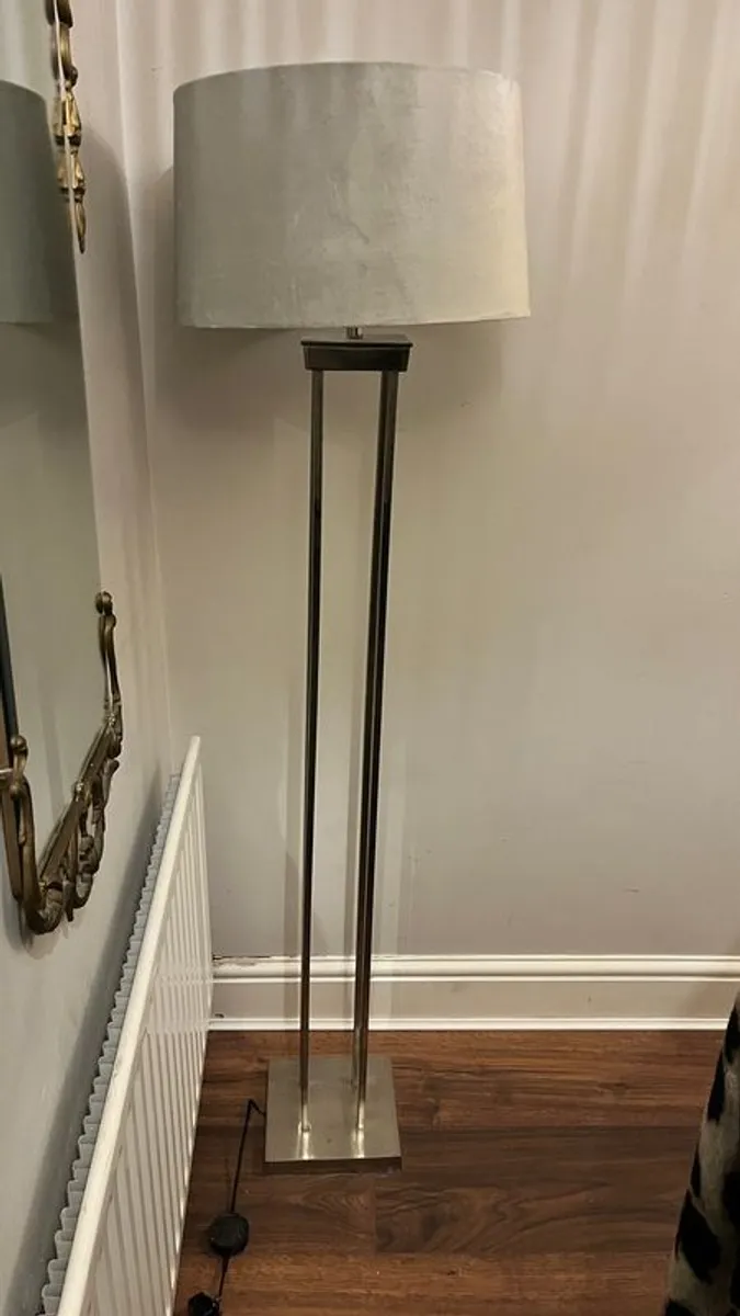 X2 Harvey Norman four post floor lamps - silver - Image 1