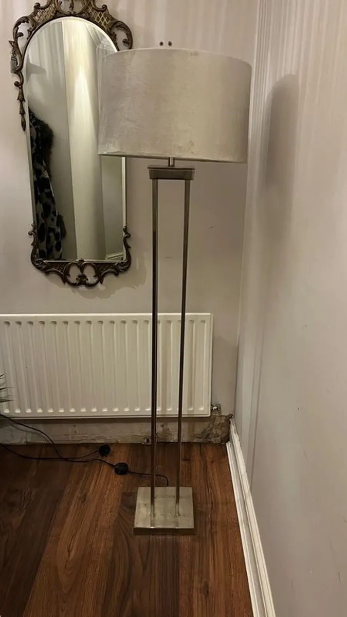 X2 Harvey Norman four post floor lamps - silver - Image 2