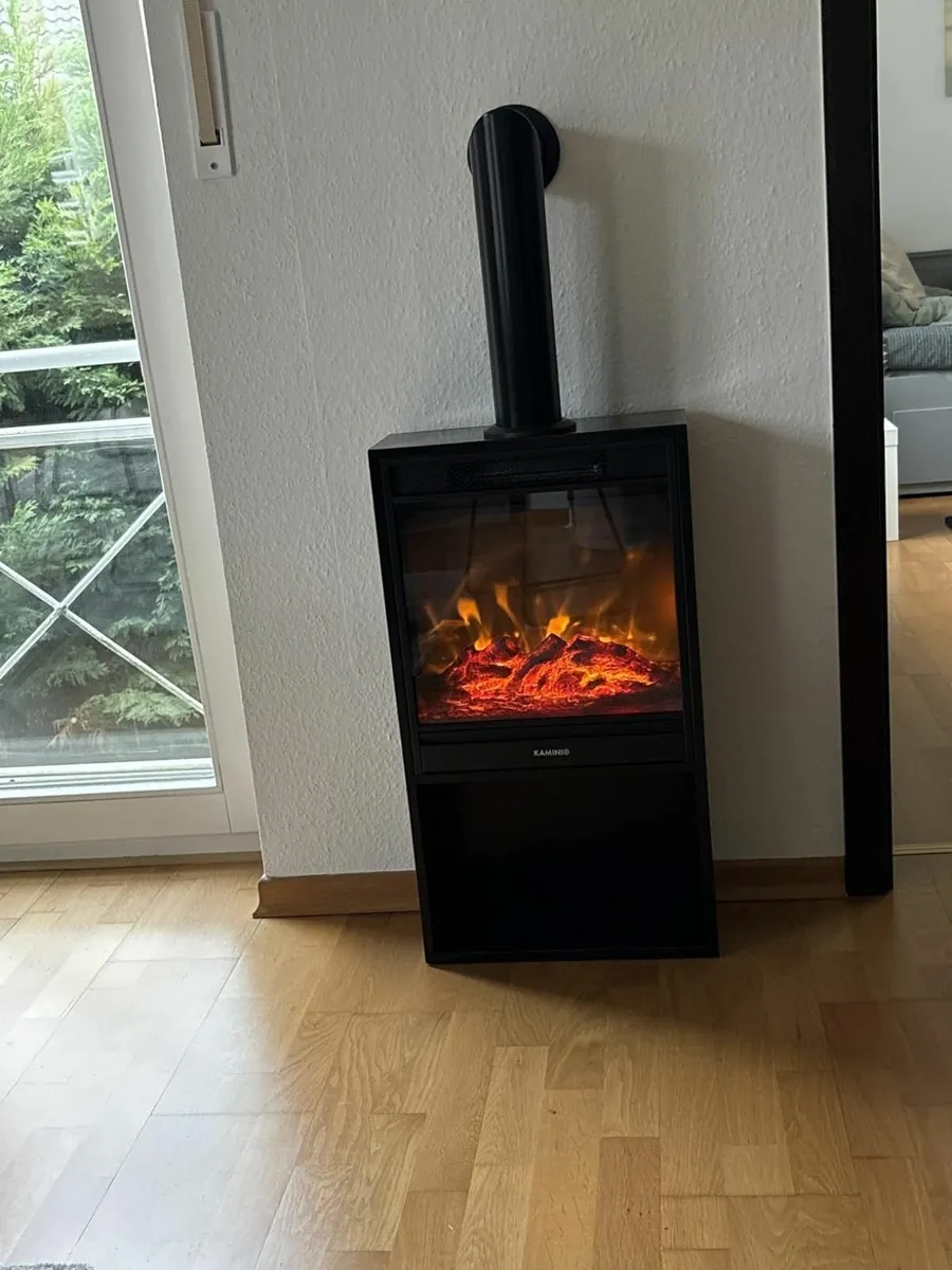 Freestanding Electric Fireplace with Heater & Chim - Image 2