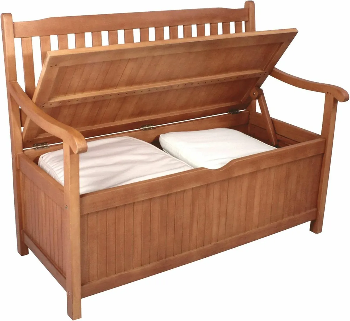 Wooden Garden Bench with Storage Box Weatherproof - Image 1