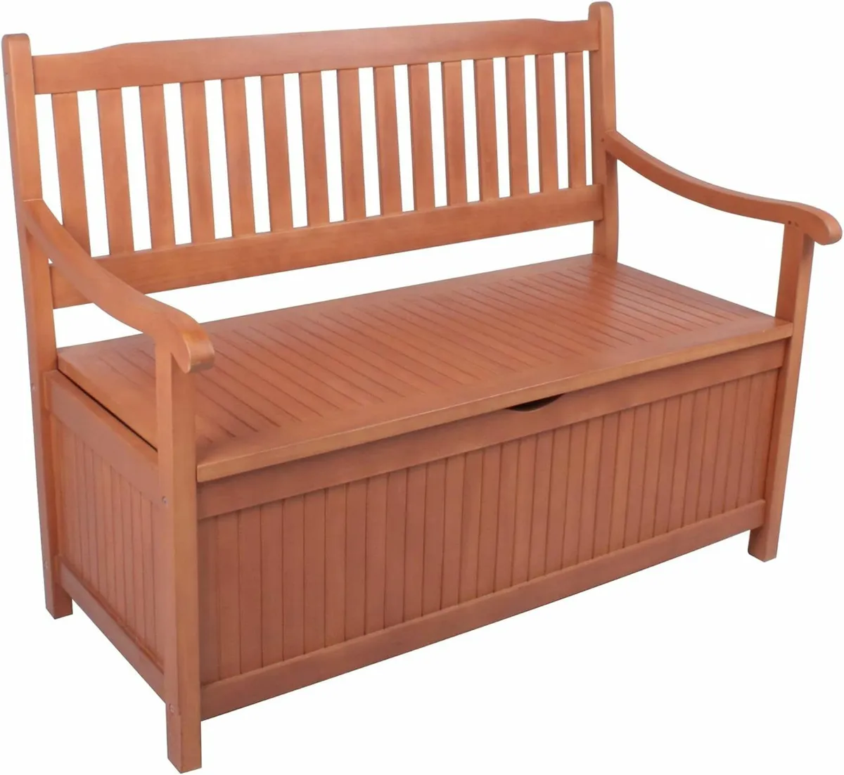 Wooden Garden Bench with Storage Box Weatherproof - Image 2