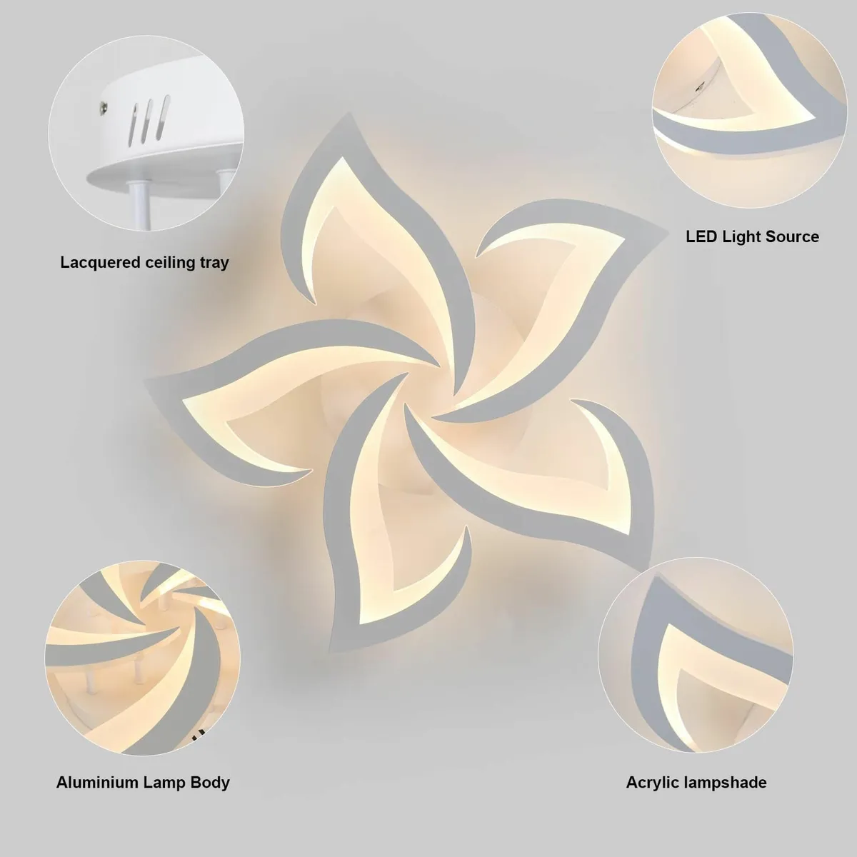 LED Ceiling Light Dimmable Lamp with Remote - Image 4