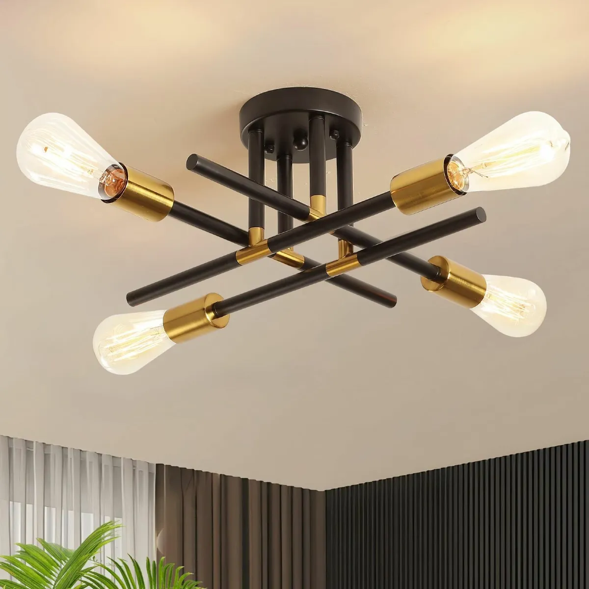 Sputnik Ceiling Light 4 Lights Modern Living Room - Image 1