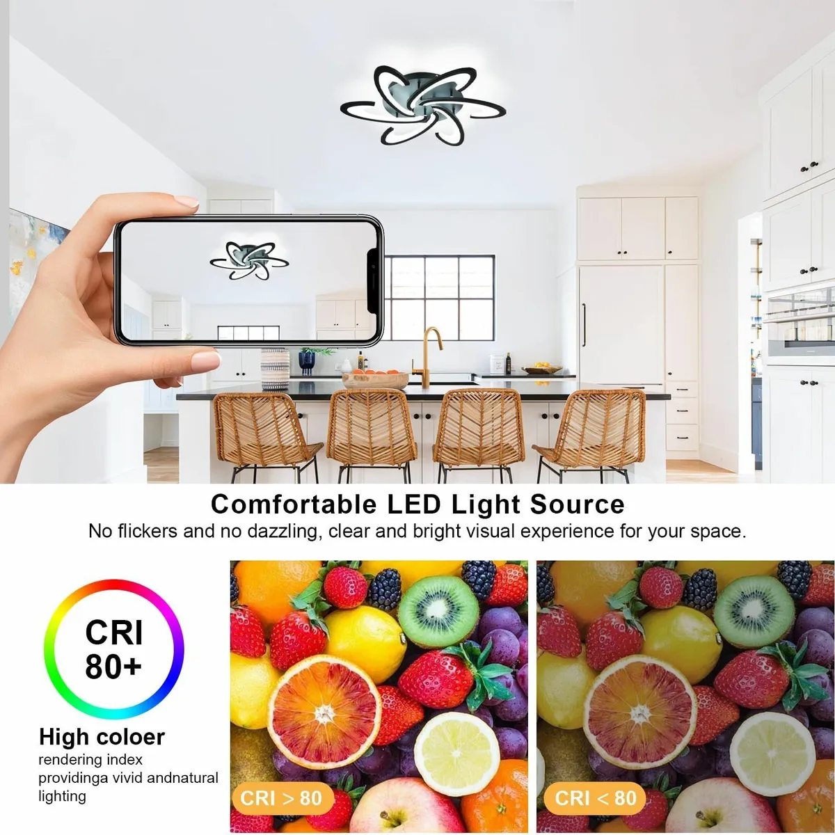 Dimmable LED Ceiling Light with Remote Control - Image 4