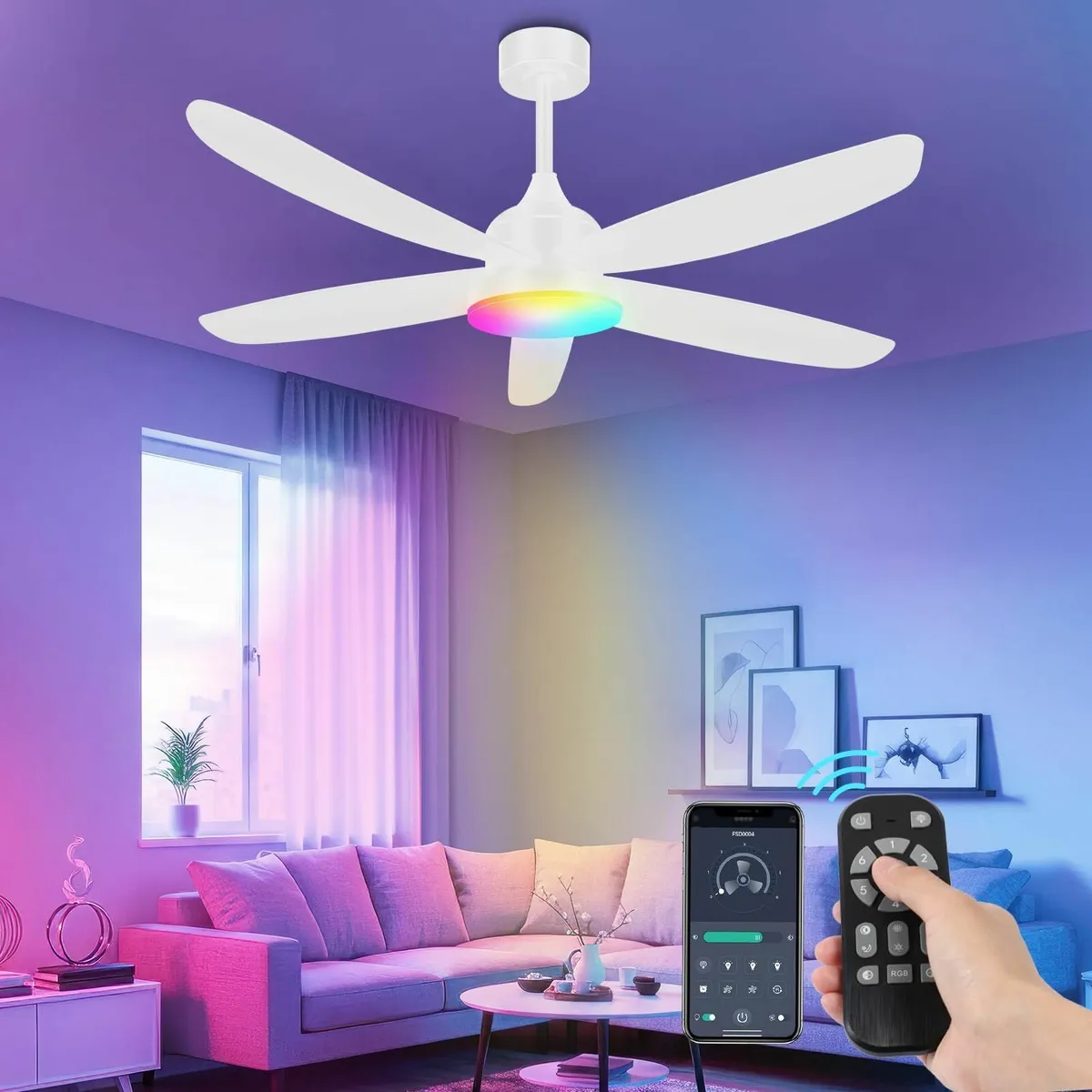 106cm Ceiling Fans with Lights and Remote 6 - Image 1