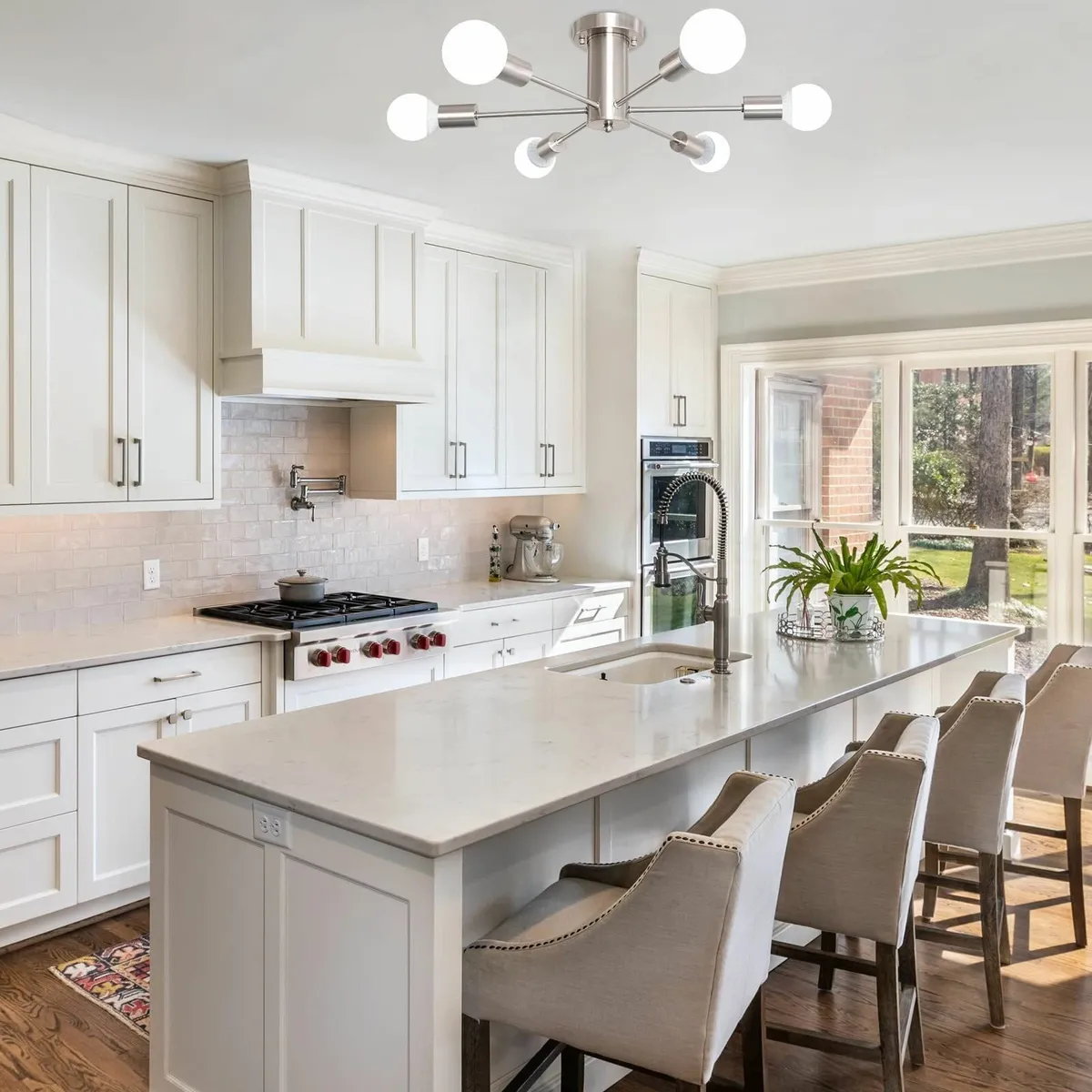 Sputnik Ceiling Light Nickel Modern Fittings - Image 3