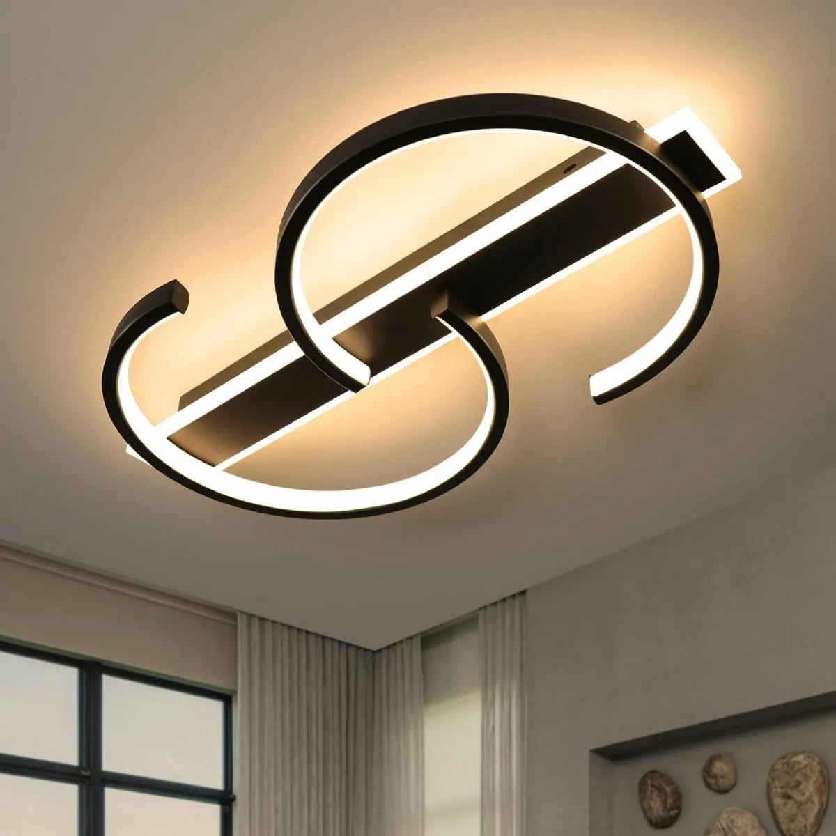 LED Ceiling Light dimmable lamp Black Living Room - Image 1