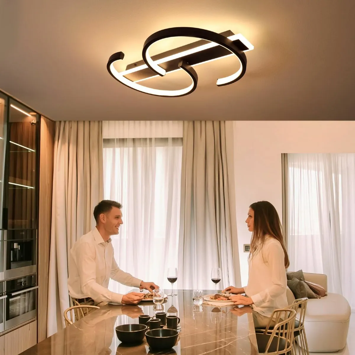 LED Ceiling Light dimmable lamp Black Living Room - Image 2