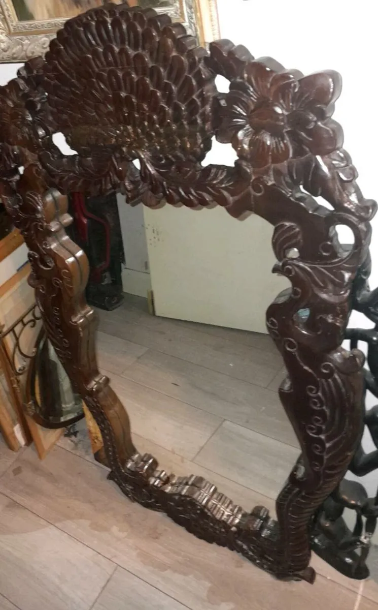 Stunning XXL handcarved mirror - Image 2
