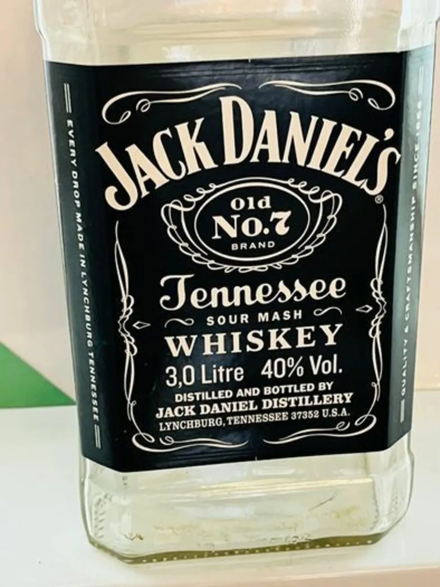 Jack Daniels - 3 Litre Glass Bottle -Empty. - Image 1