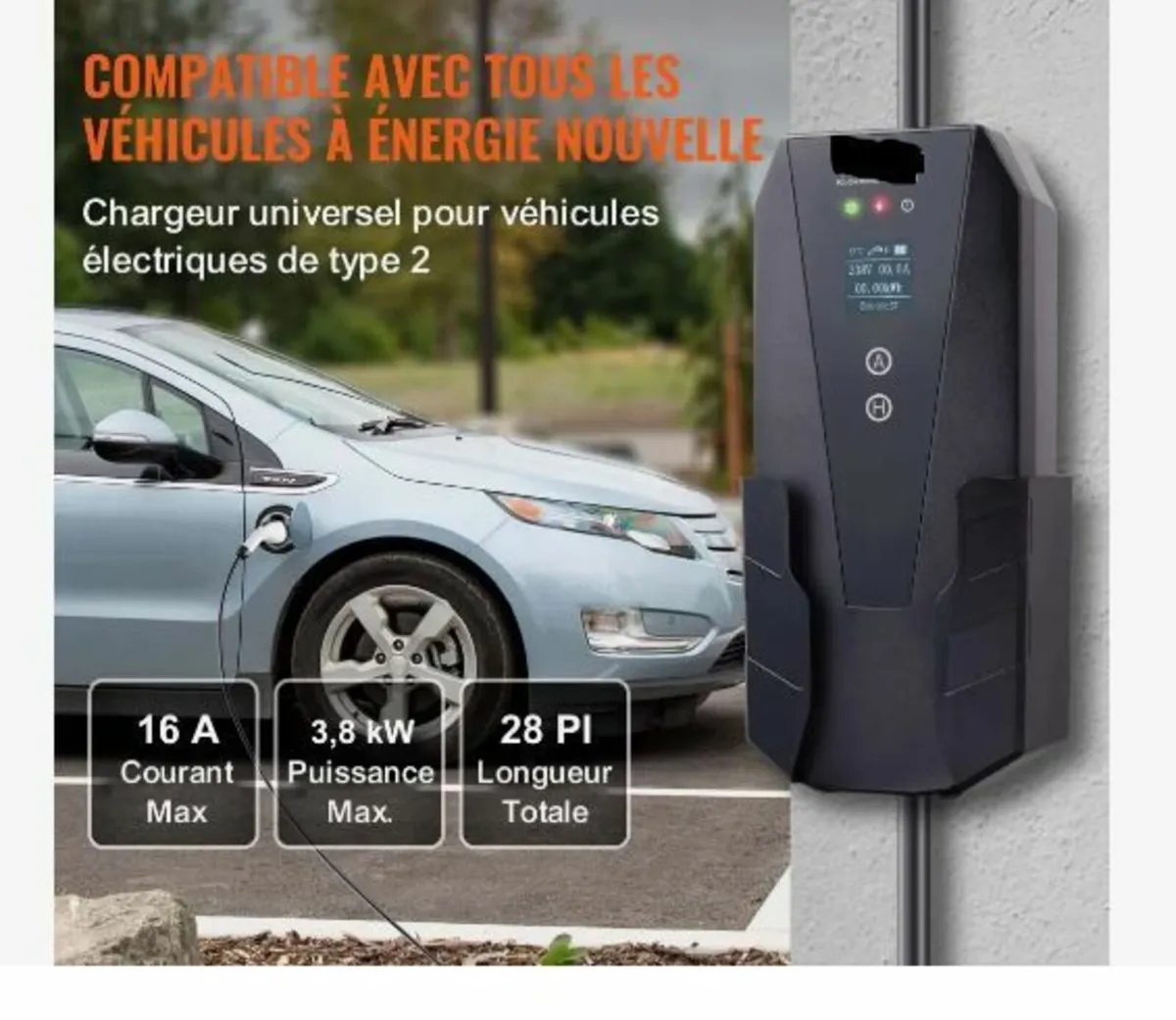 Portable EV Charger Type 2, 16A 3.7 kW - Image 2