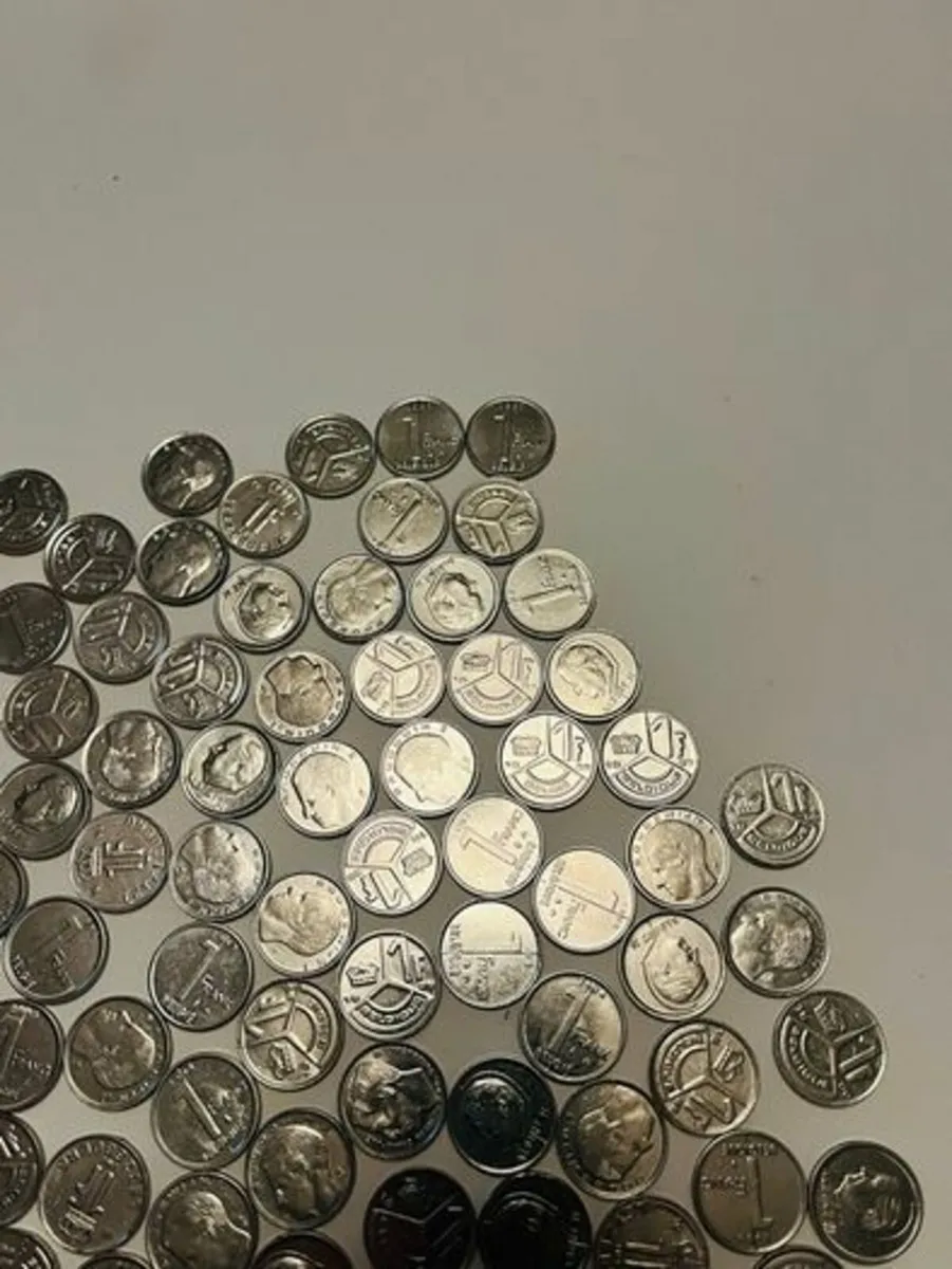 Belgian 1 Franc Coins. Bundle. 1990s. Around 150 - Image 4