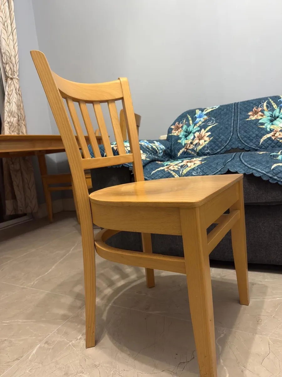 Solid Wood Dinning Table with 4 Chairs - Image 3