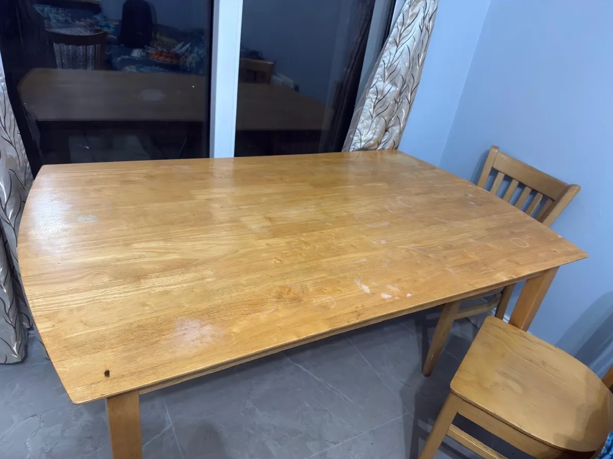 Solid Wood Dinning Table with 4 Chairs - Image 4