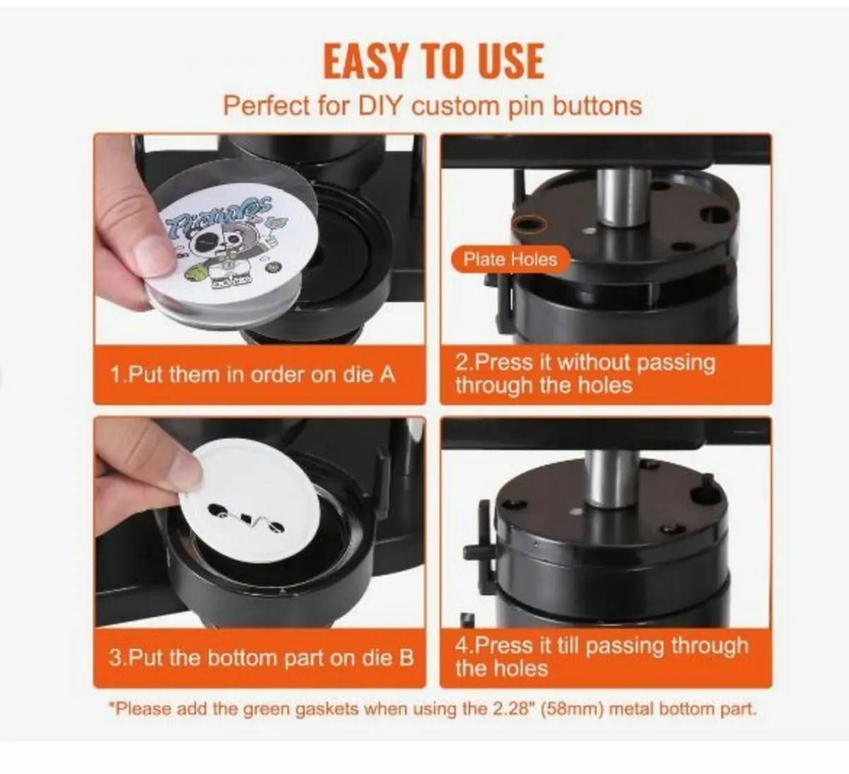 Button Maker Machine, 1/1.25/2.28 inch - Image 2