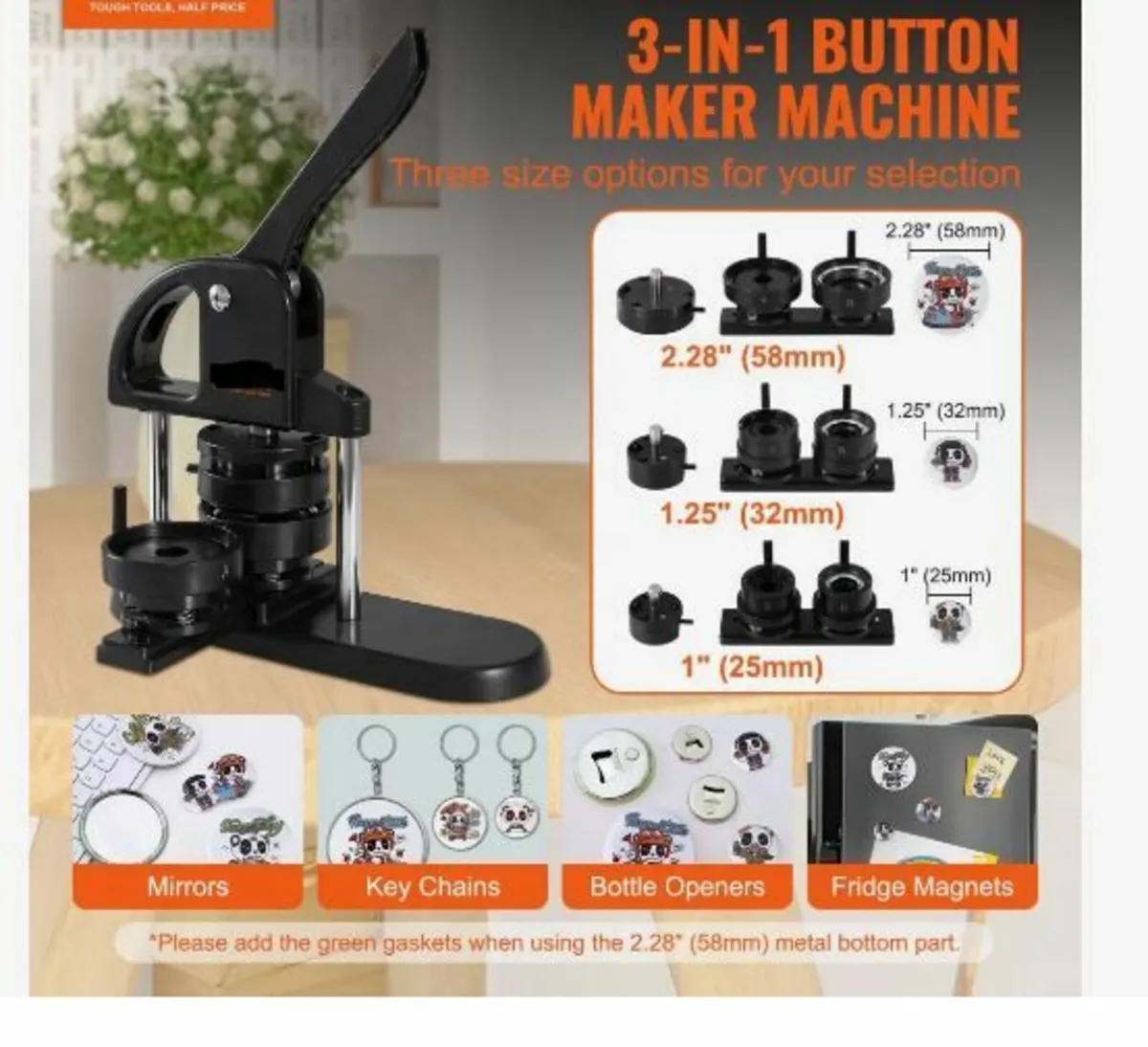 Button Maker Machine, 1/1.25/2.28 inch - Image 3