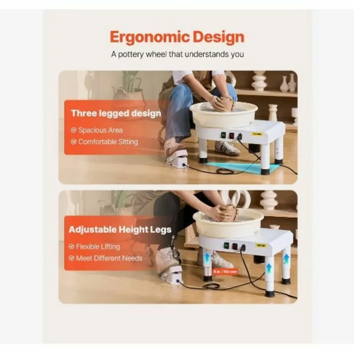 Pottery Wheel, 35 cm Ceramic Wheel Forming Machine - Image 3