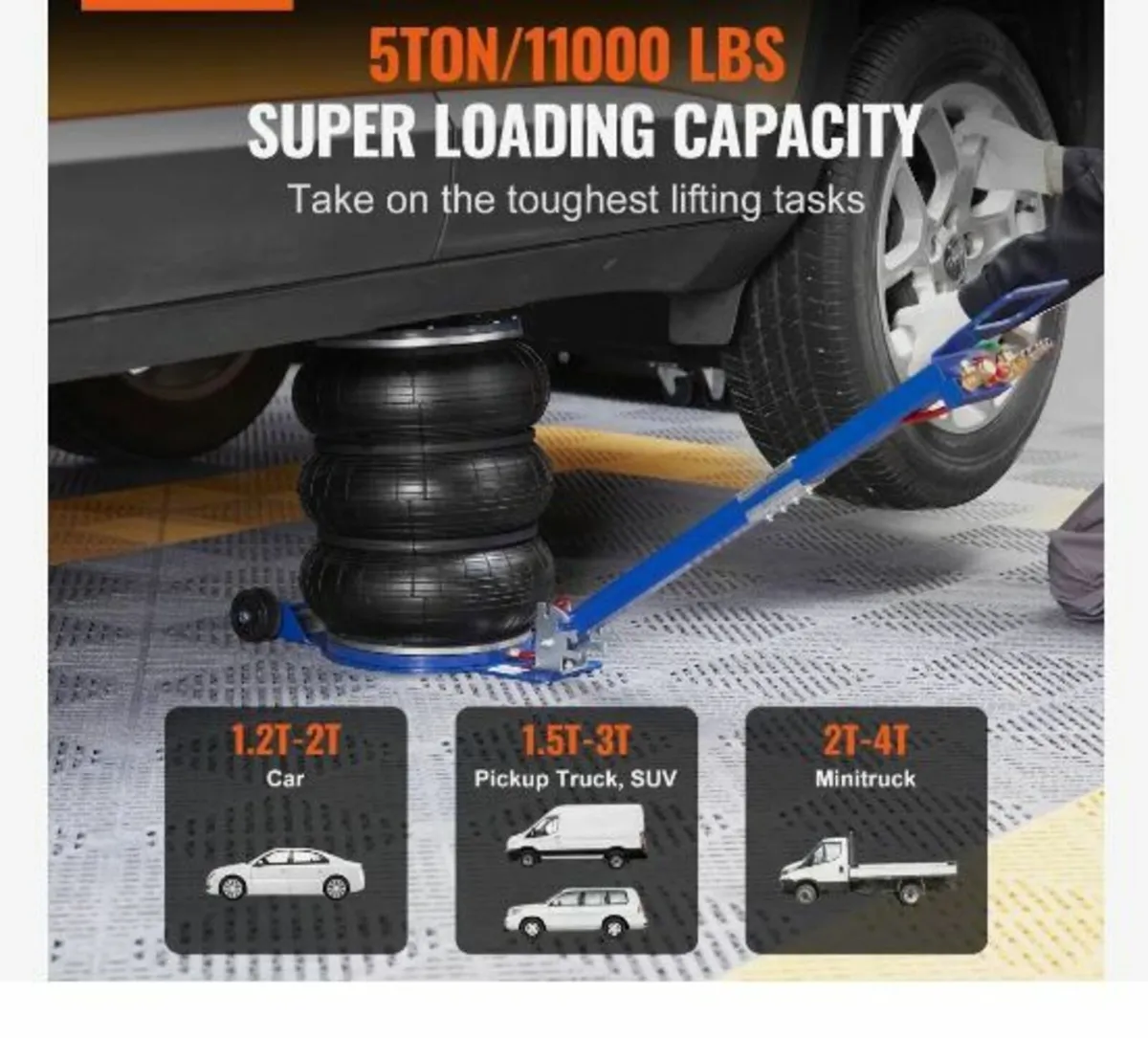 Air Jack, 5 Ton/11000 lbs Triple Bag Air Jack - Image 3