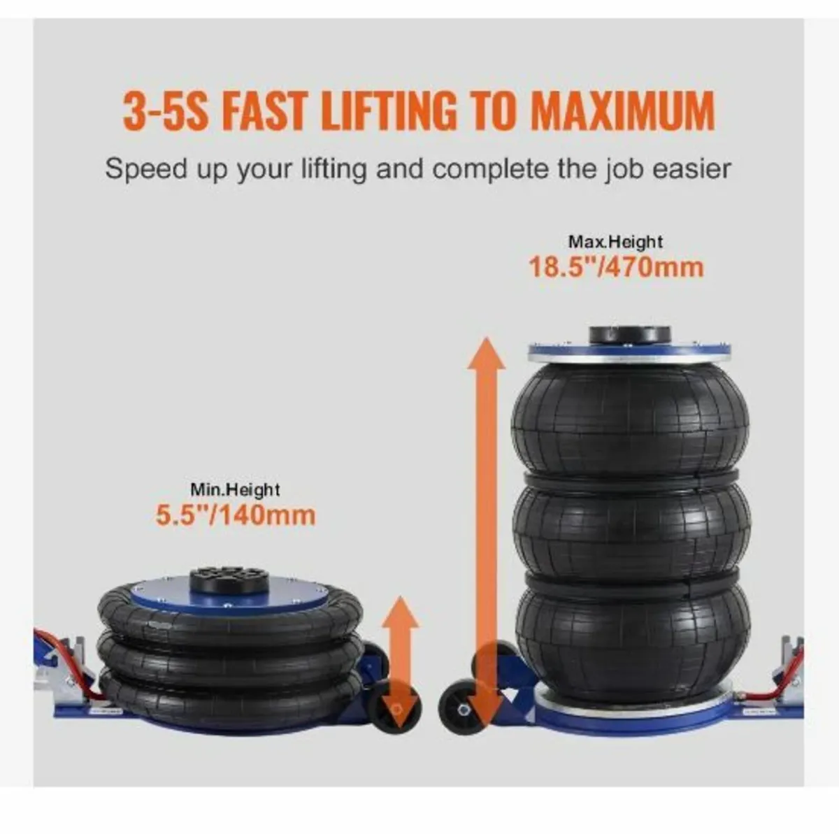 Air Jack, 5 Ton/11000 lbs Triple Bag Air Jack - Image 4