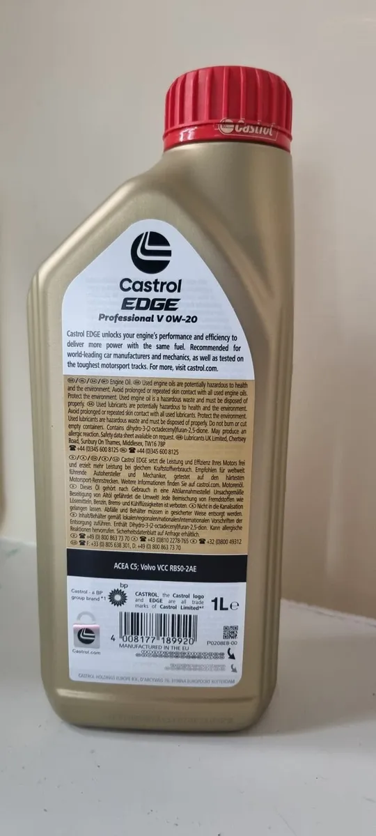 Engine Oil Castrol 0W-20v 0W20v - 19 litres - Image 3