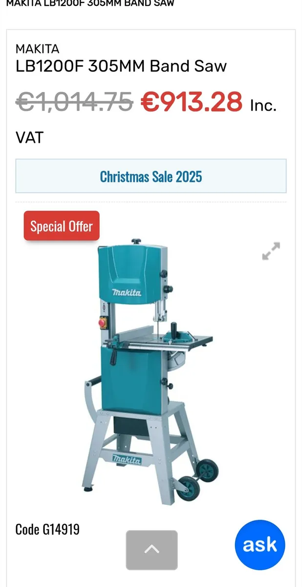 Makita standing bandsaw - Image 1