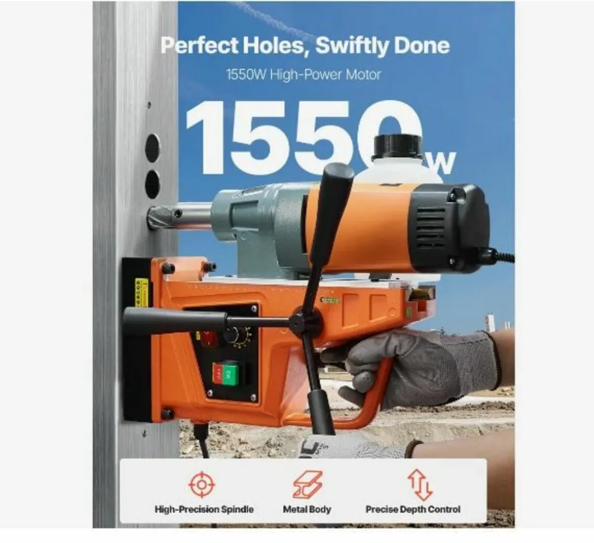 Magnetic Drill, 1550W Motor 2 in Boring Diameter - Image 2