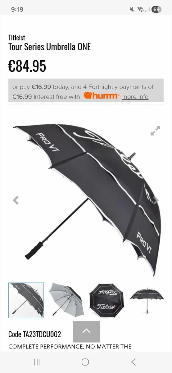 Titleist Umbrella - Image 1