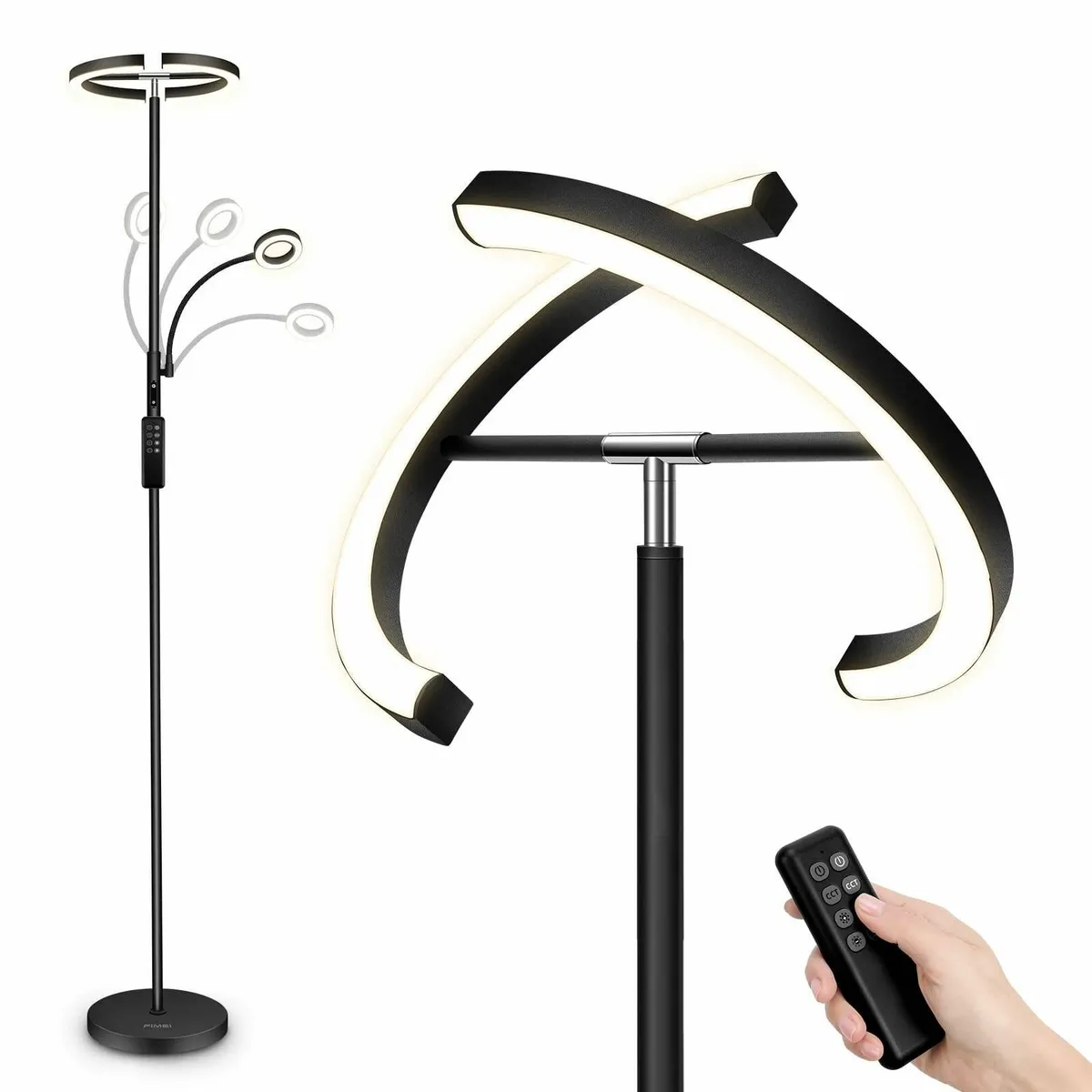 Uplighter Floor Lamp 22W 7W Reading Stepless - Image 1