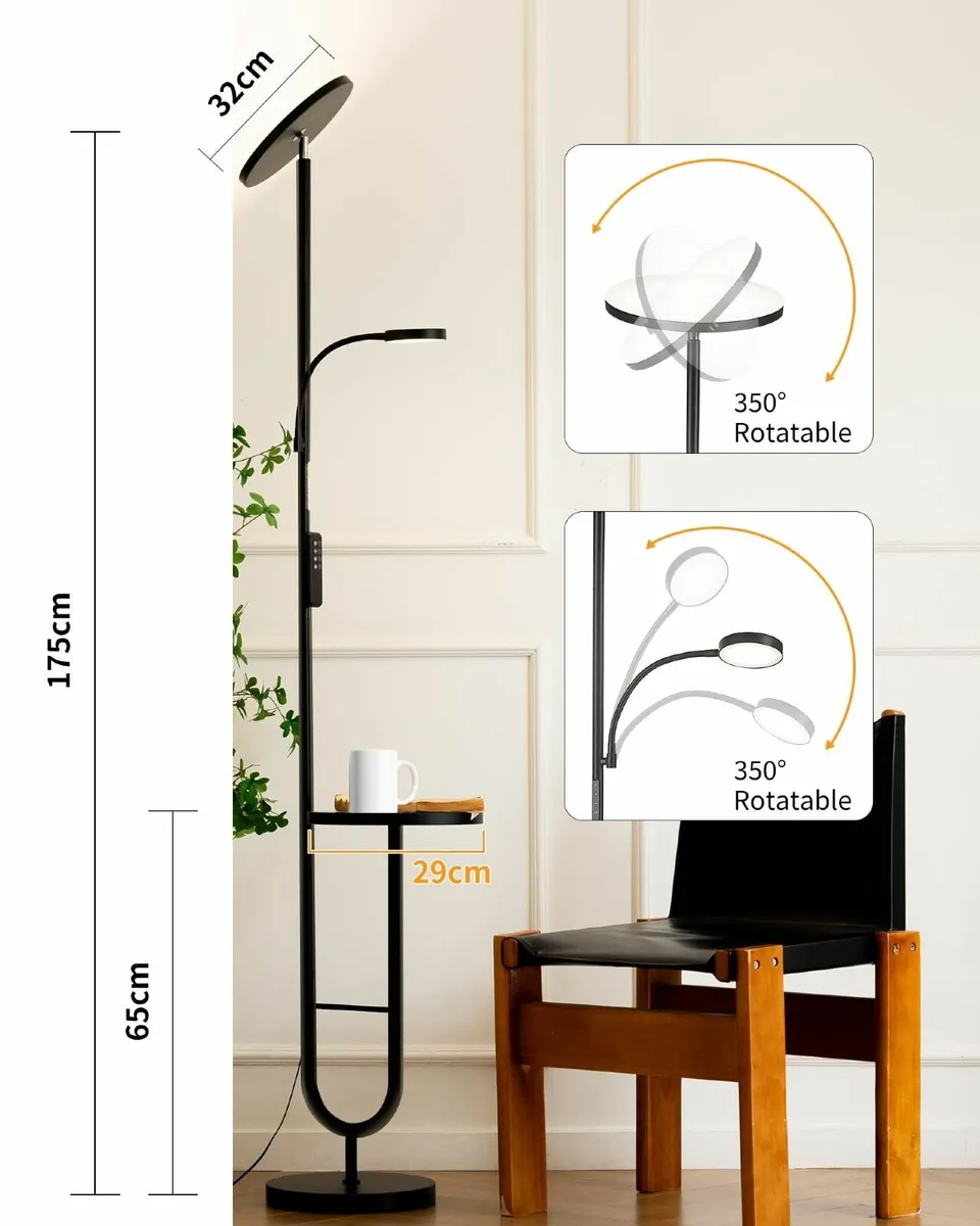 Floor Lamp for Living Room 42W Uplighter with - Image 3