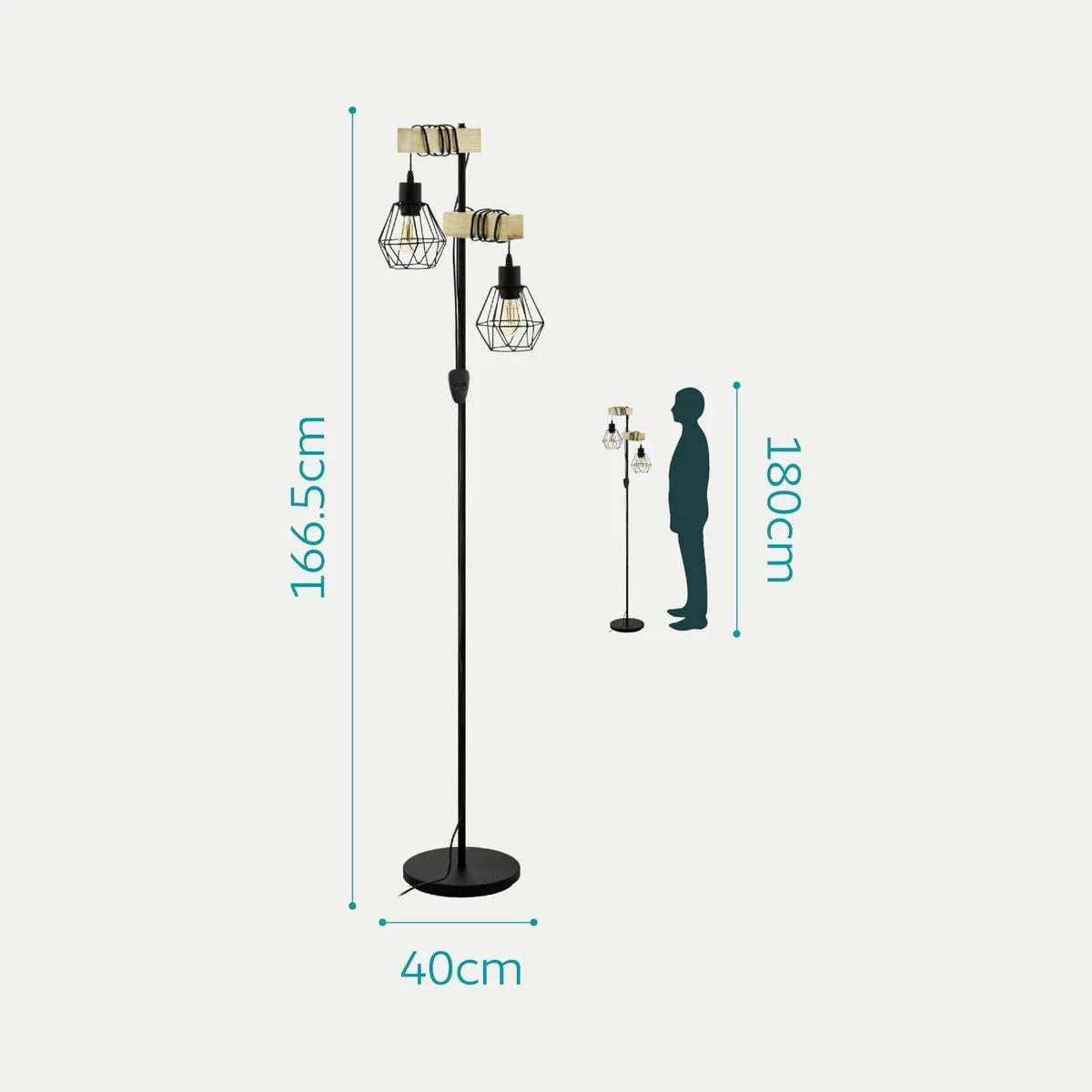 Floor lamp Townshend 5 2-Light Vintage Standing - Image 3